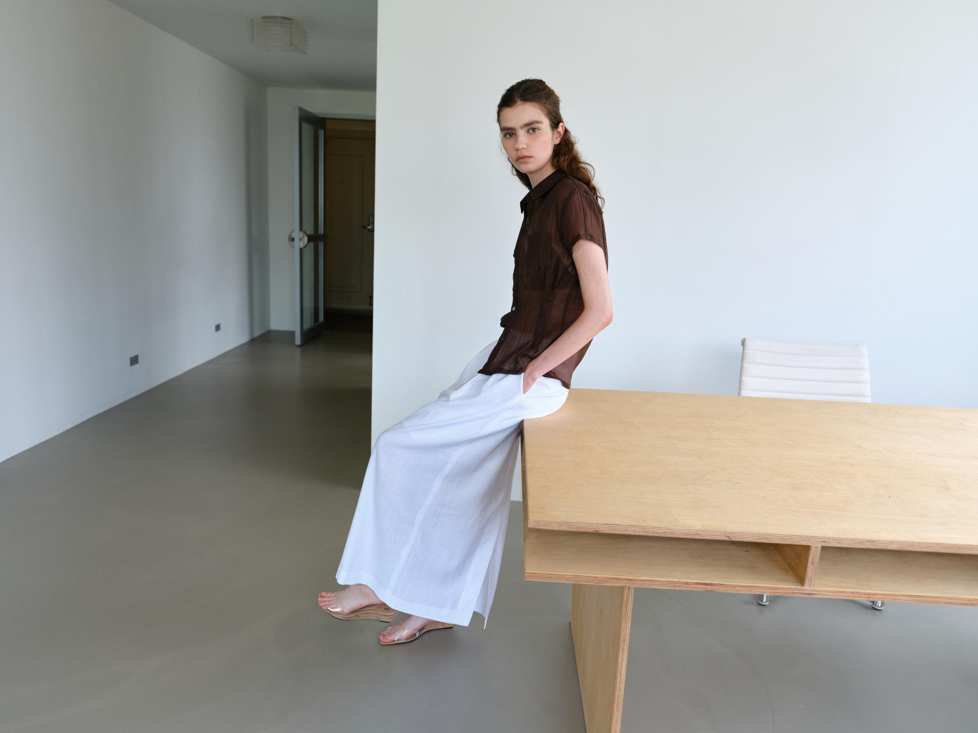 ripple half shirts (brown)