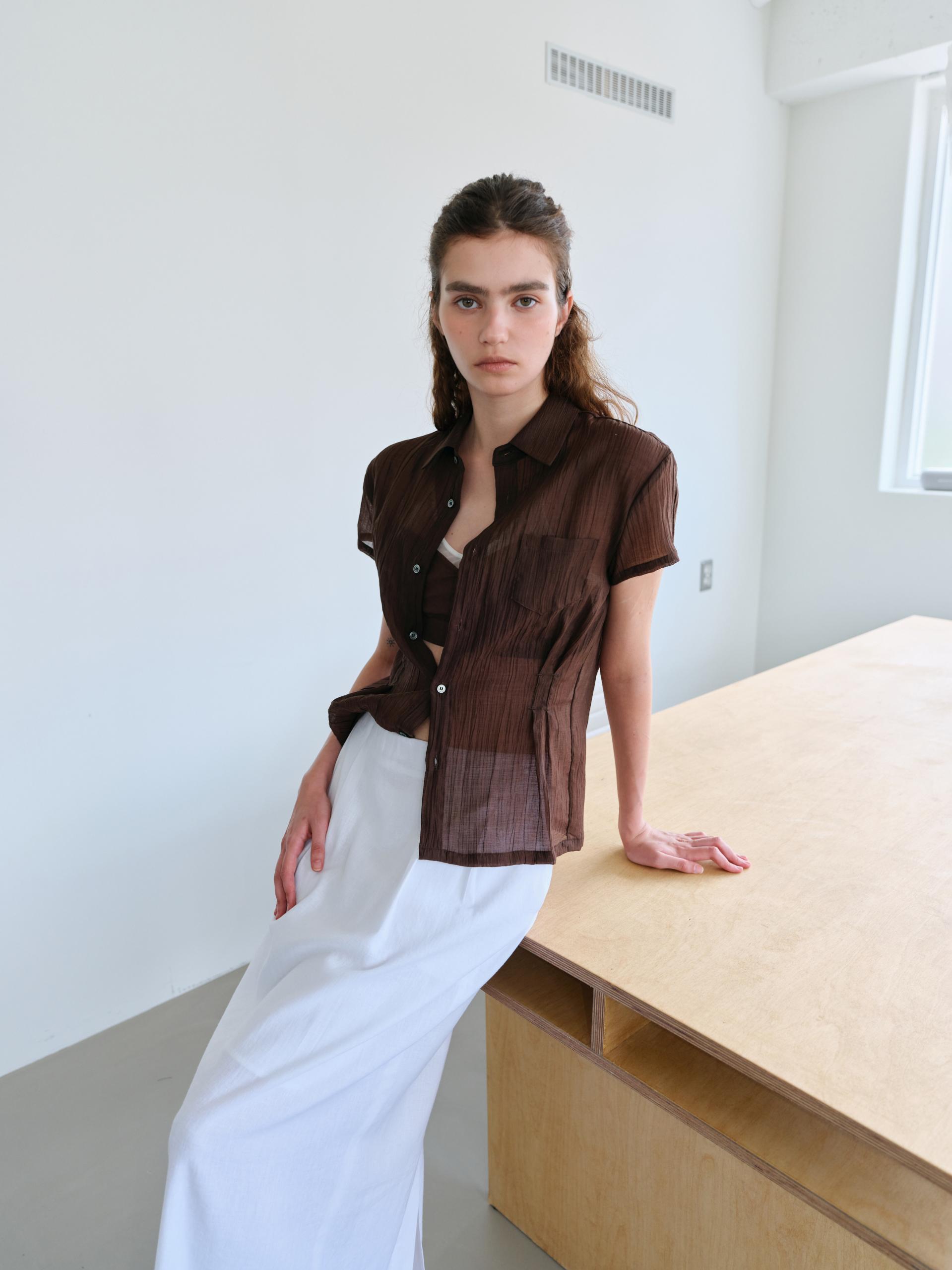 ripple half shirts (brown)