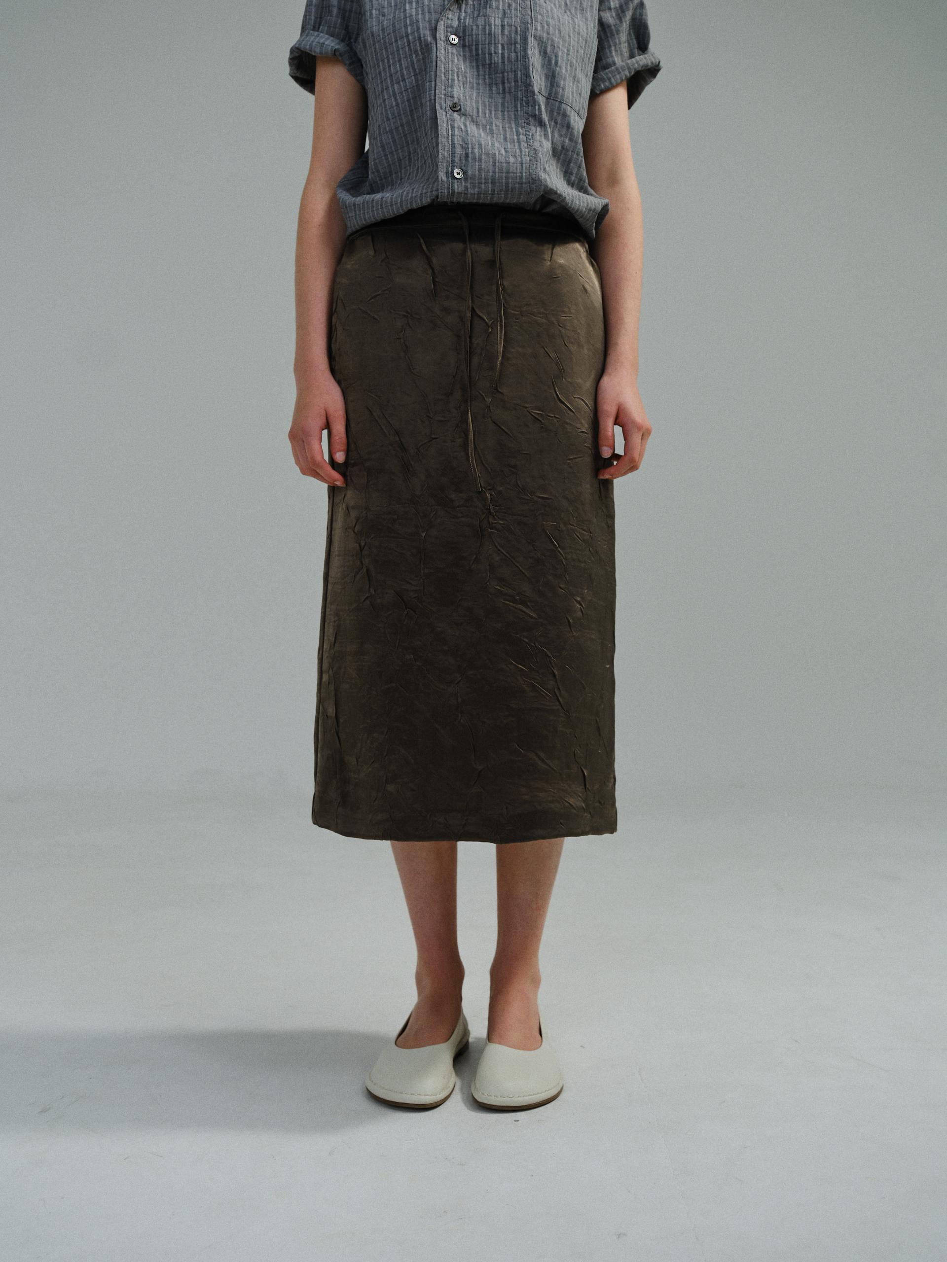 putty satin skirt (brown)