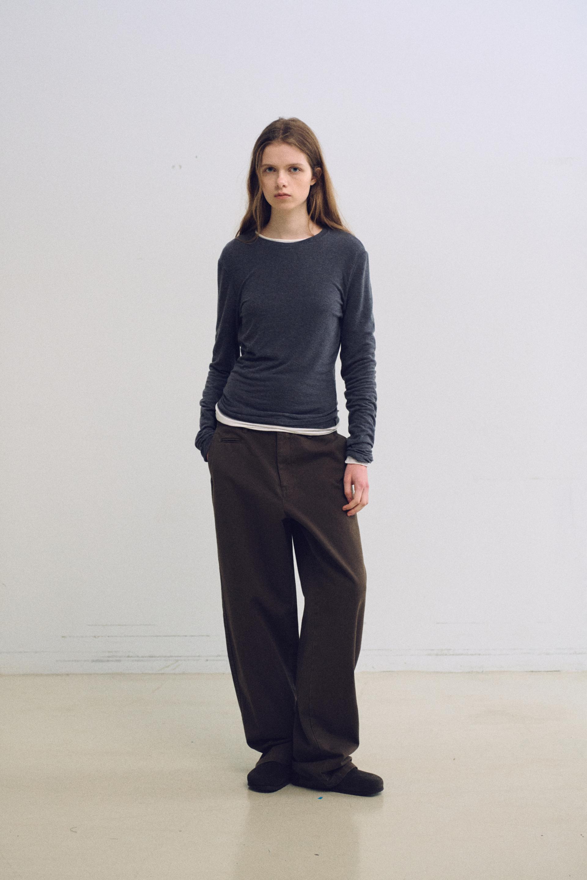 washed buckle pants (vintage brown)