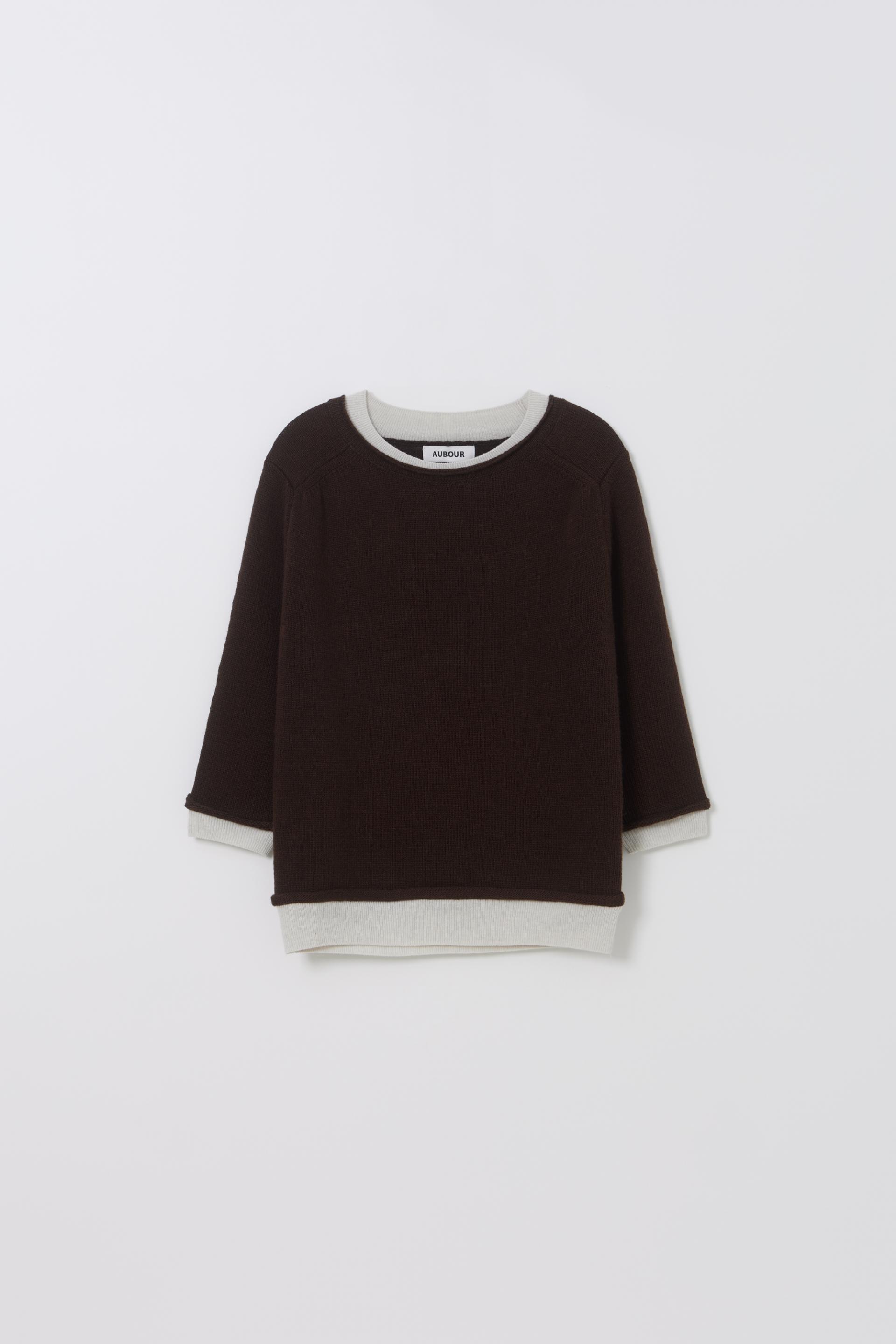 layered roll knit (brown)