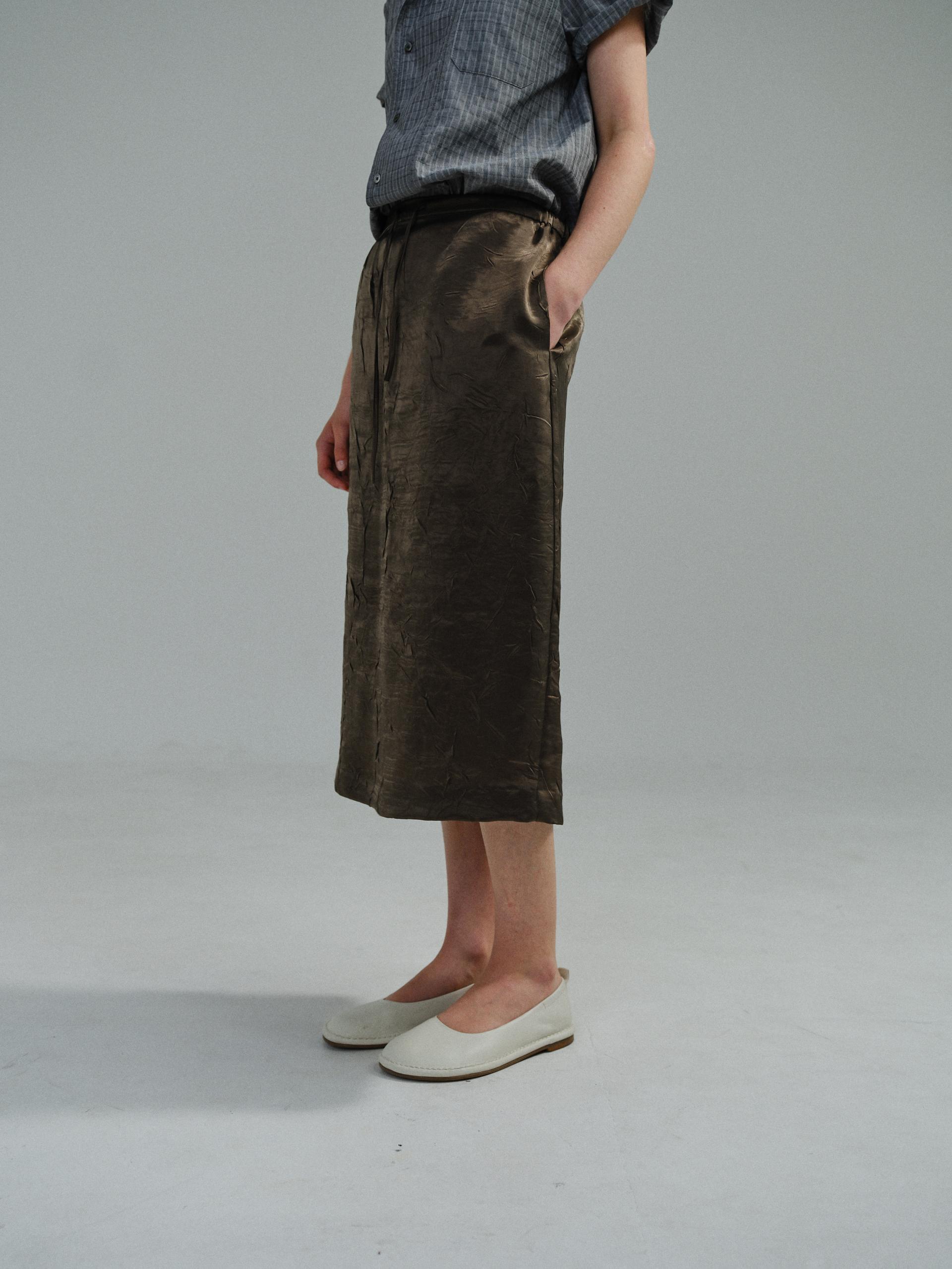 putty satin skirt (brown)