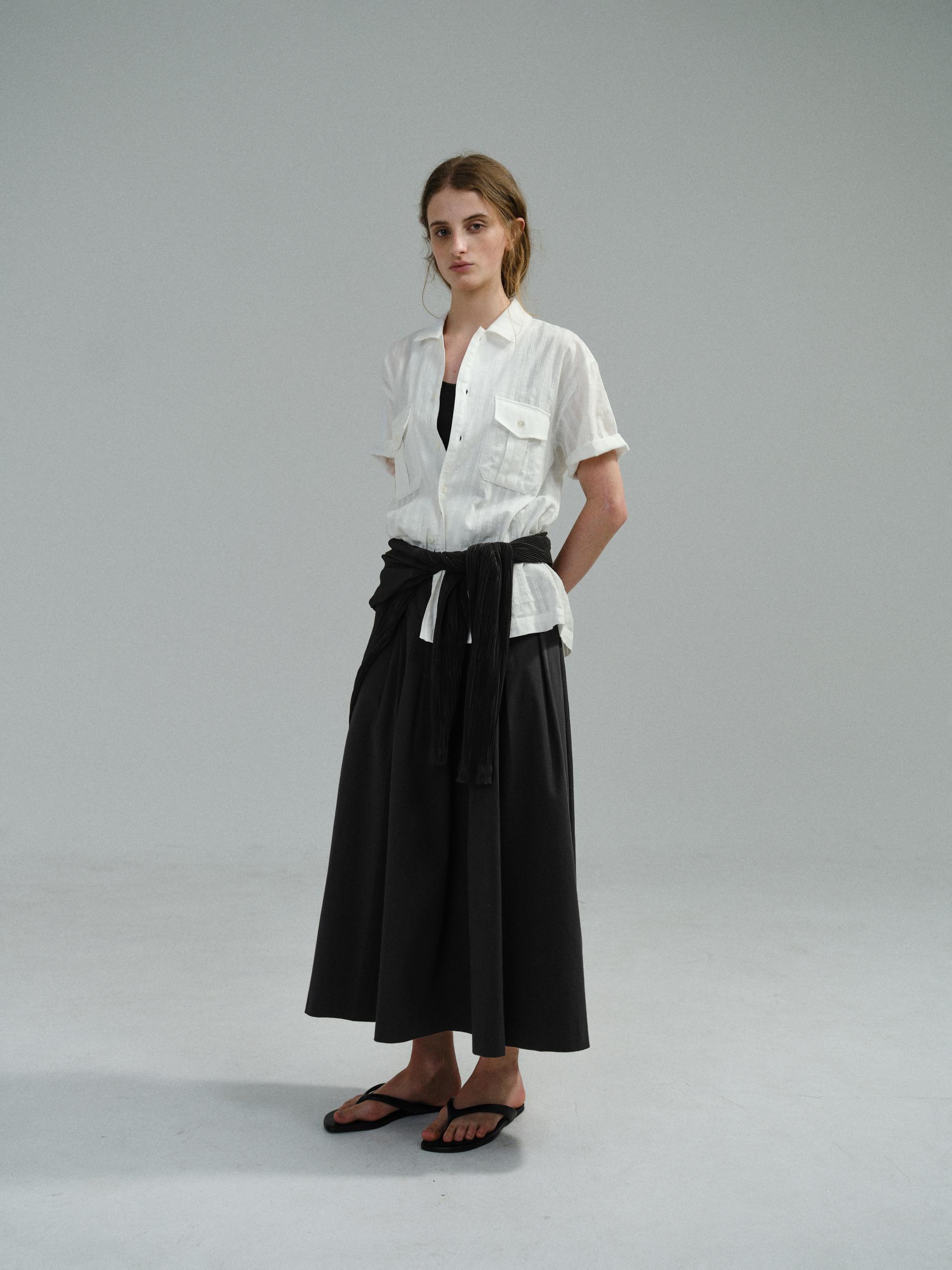 [10차 재입고] wrinkled lapel shirts (white stripe)