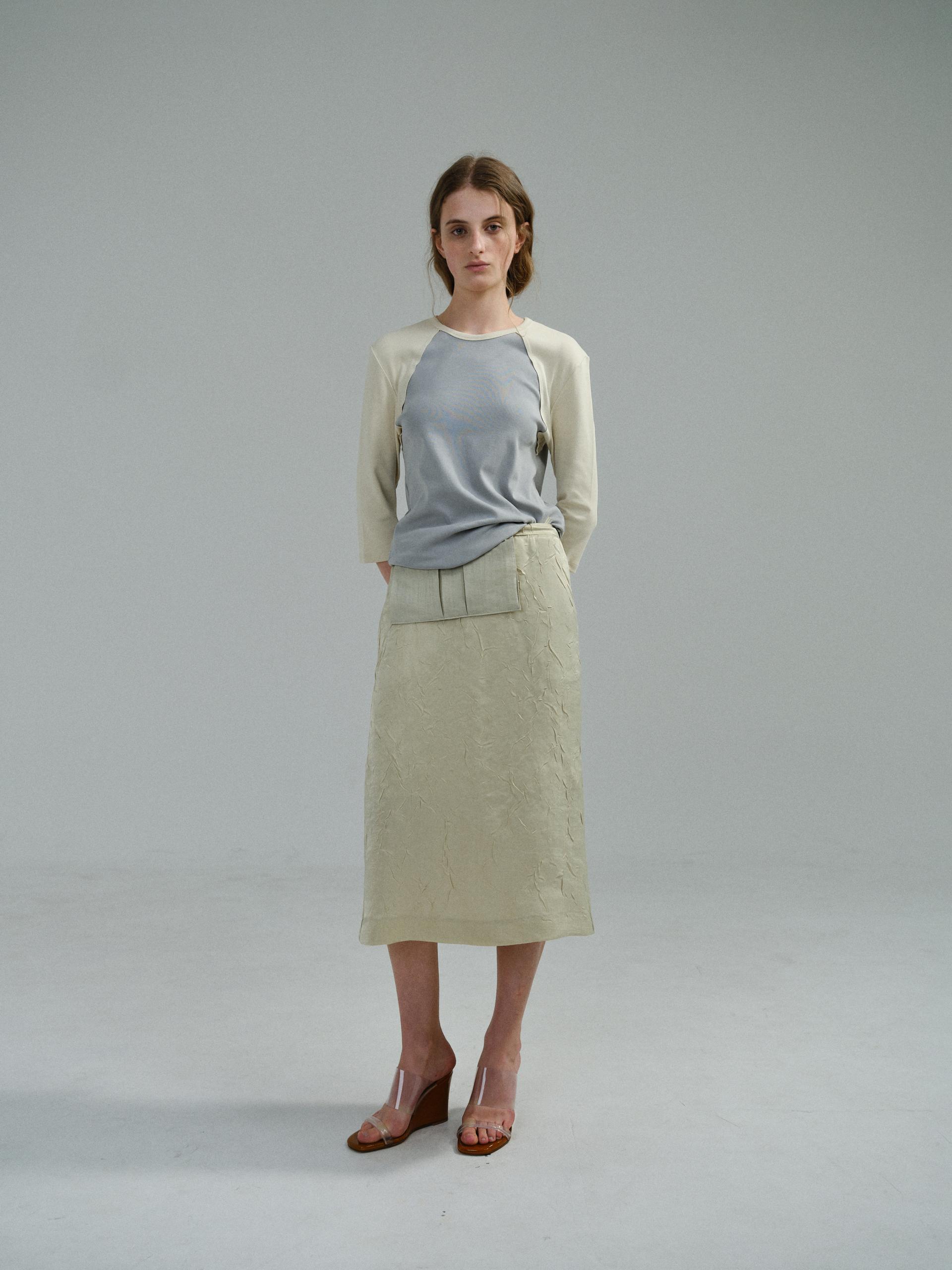 putty satin skirt (citron yellow)