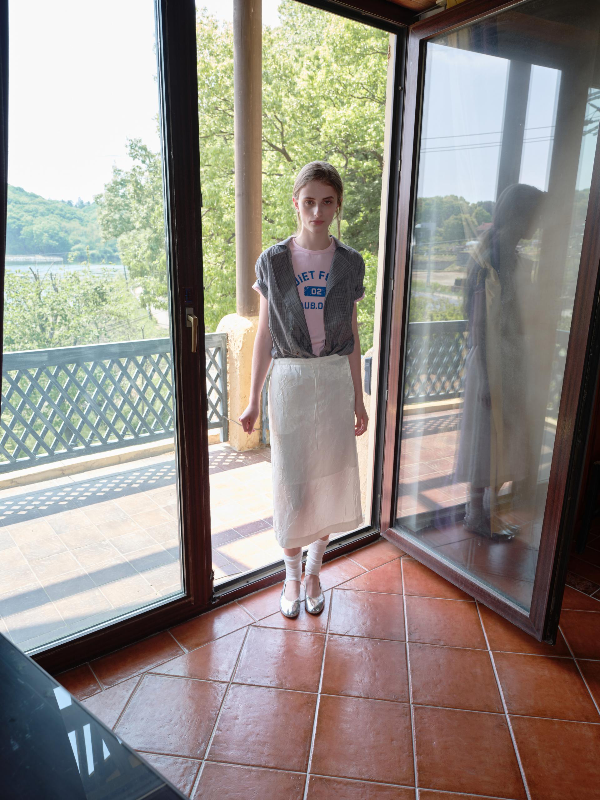 putty satin skirt (ivory)