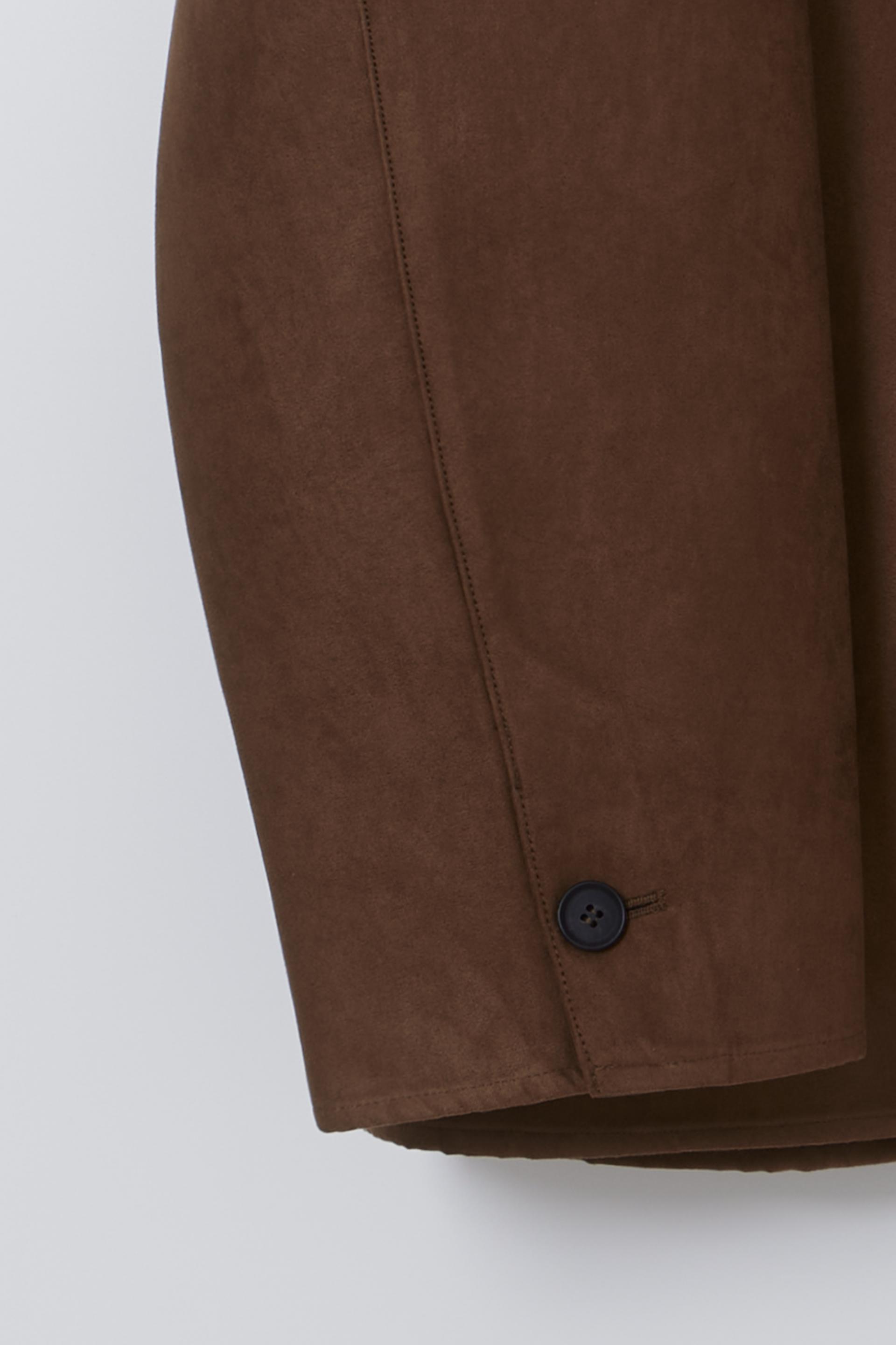 linear high neck jacket (suede brown)