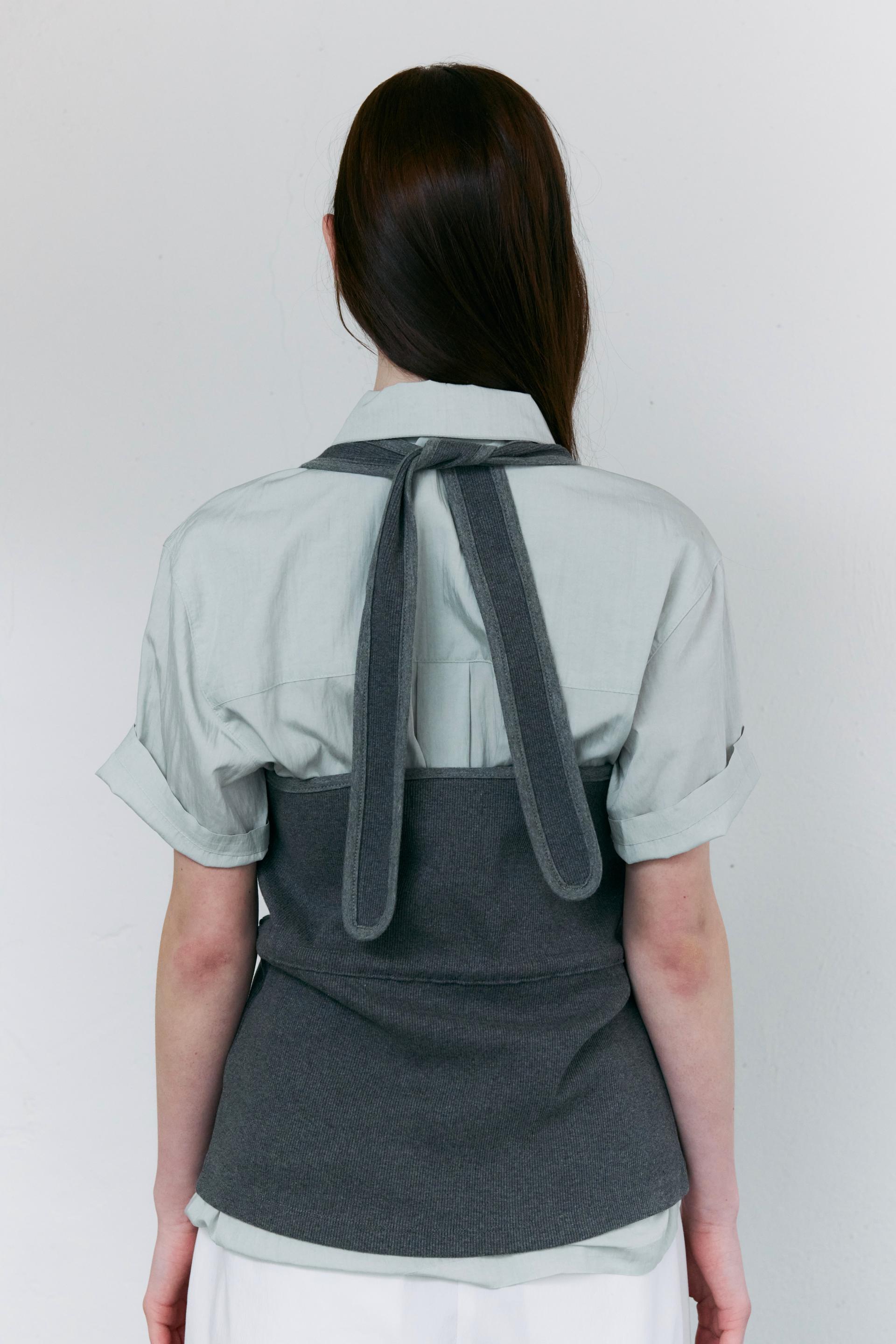 [13차 재입고 5/22 순차배송] wrinkled lapel shirts (mint grey)