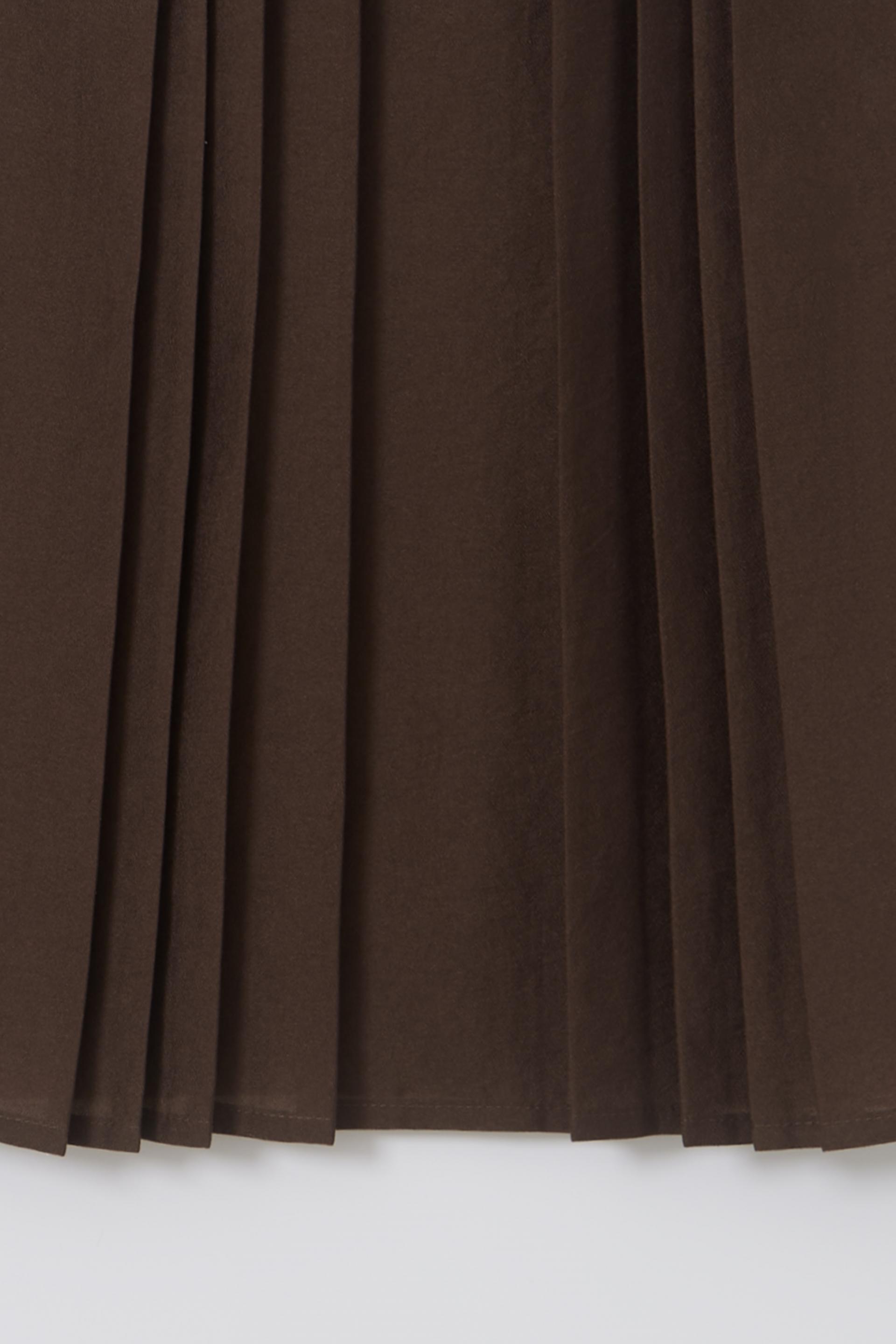 veil pleats blouse (brown)