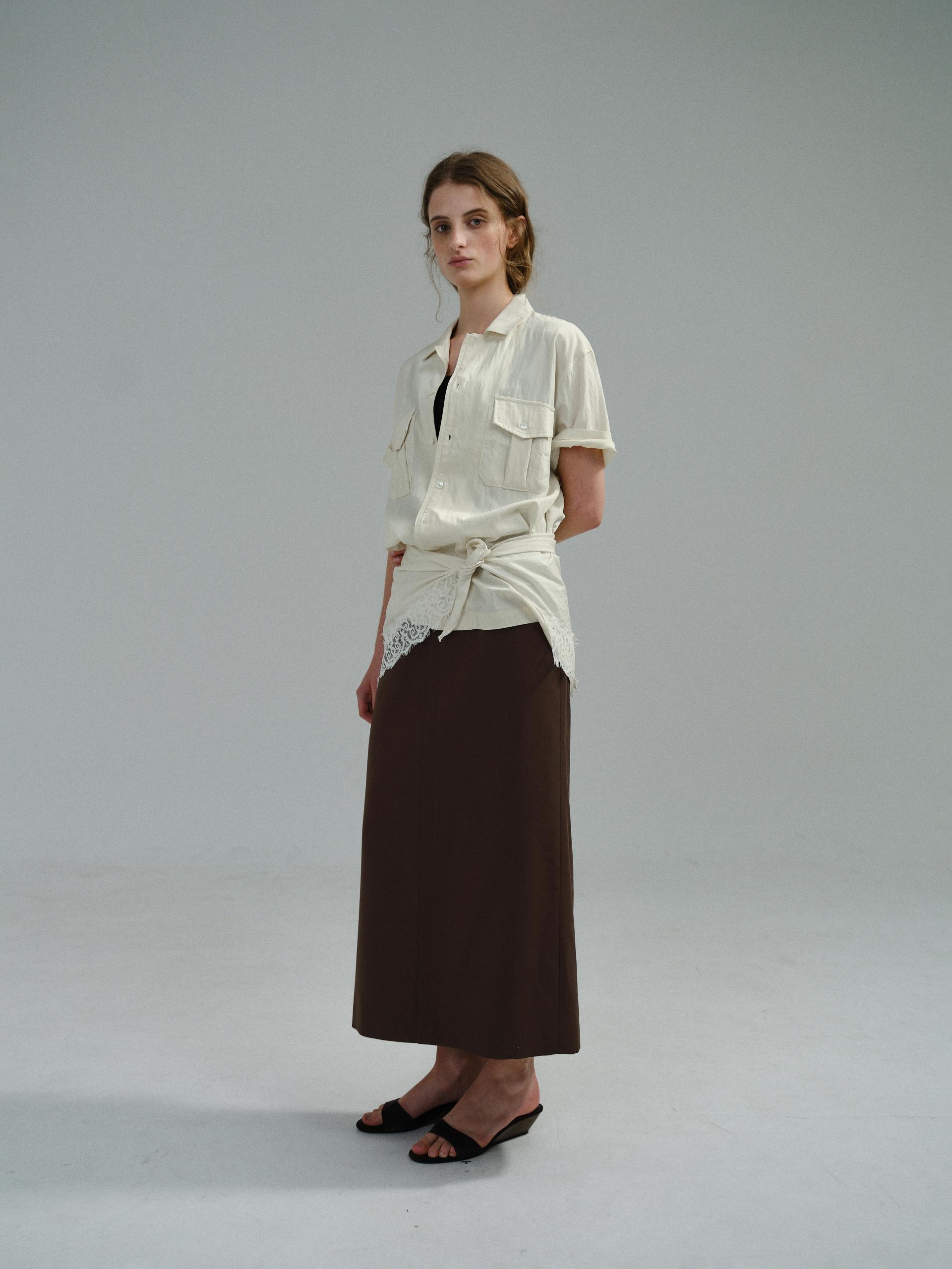 [17차 재입고] lip pencil skirt (brown)