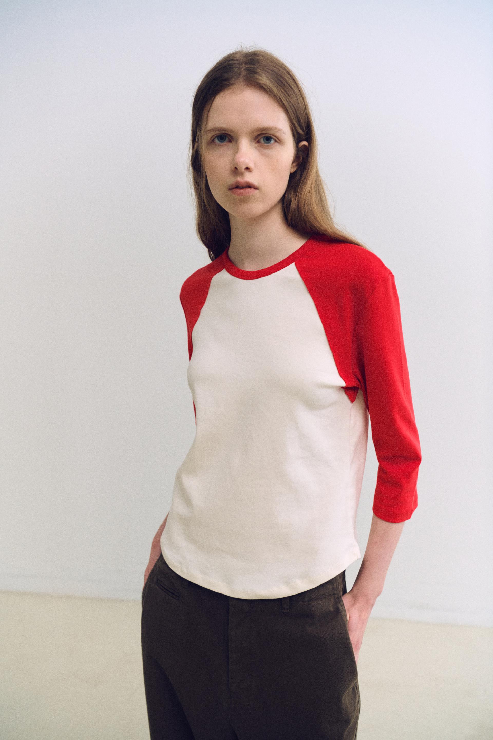 raw raglan t-shirt (red)