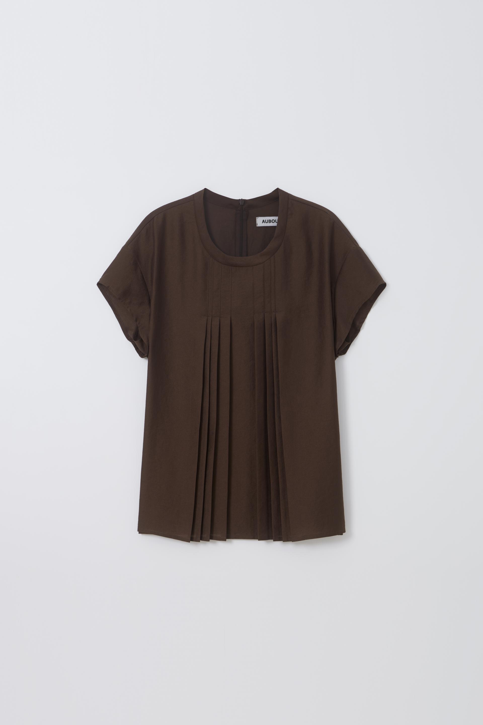 veil pleats blouse (brown)