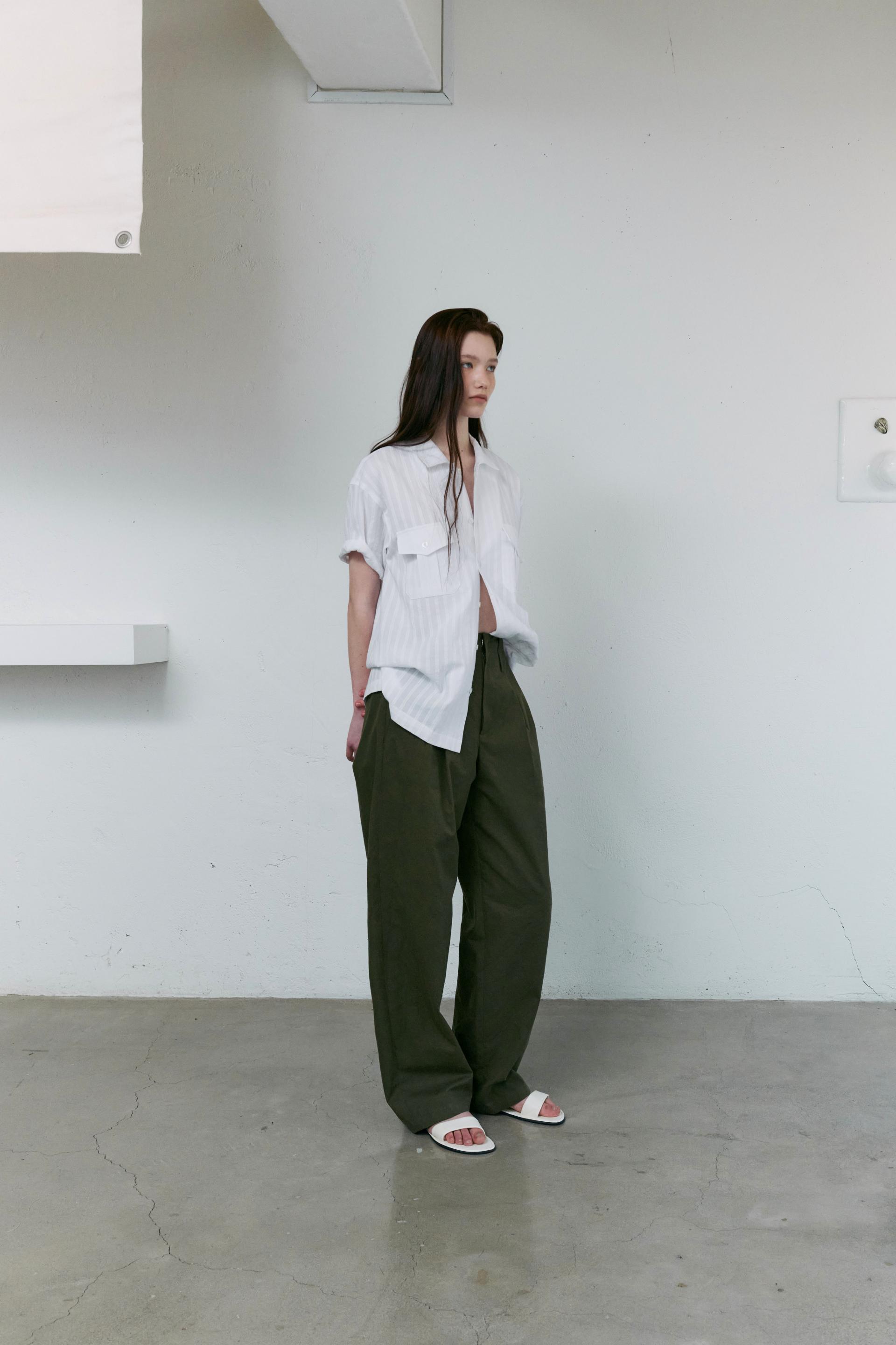 [10차 재입고] wrinkled lapel shirts (white stripe)