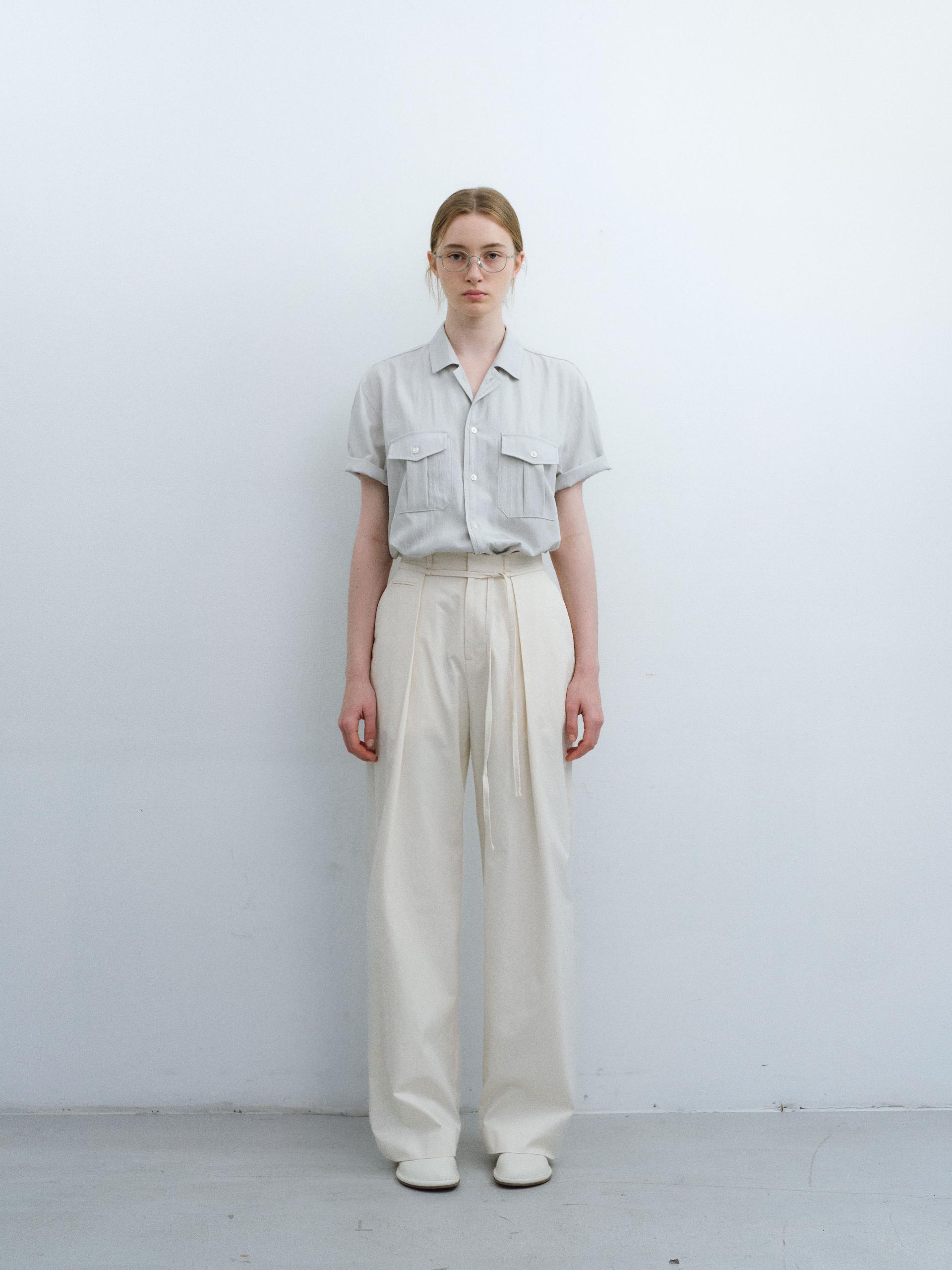 [13차 재입고 5/22 순차배송] wrinkled lapel shirts (mint grey)