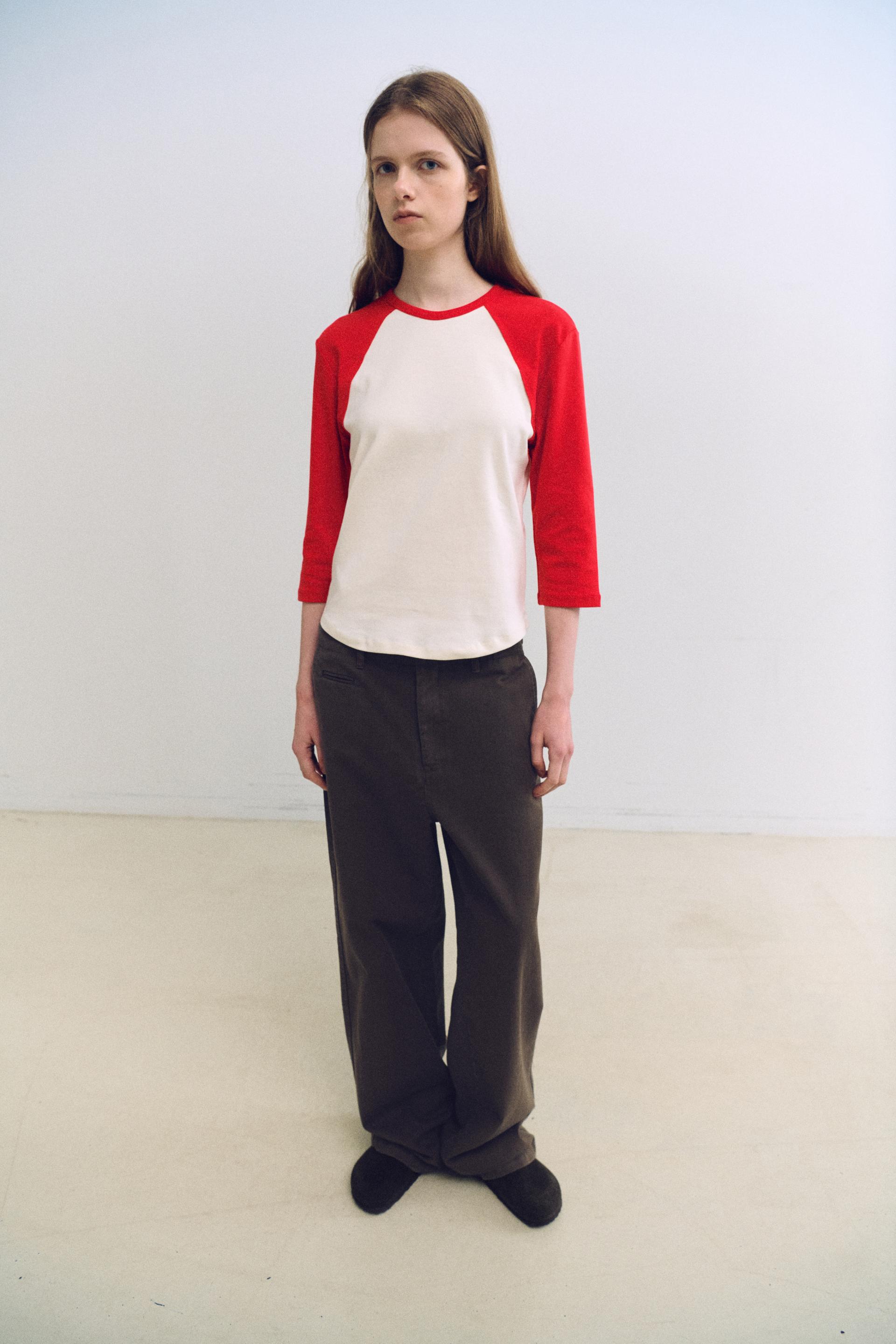 raw raglan t-shirt (red)