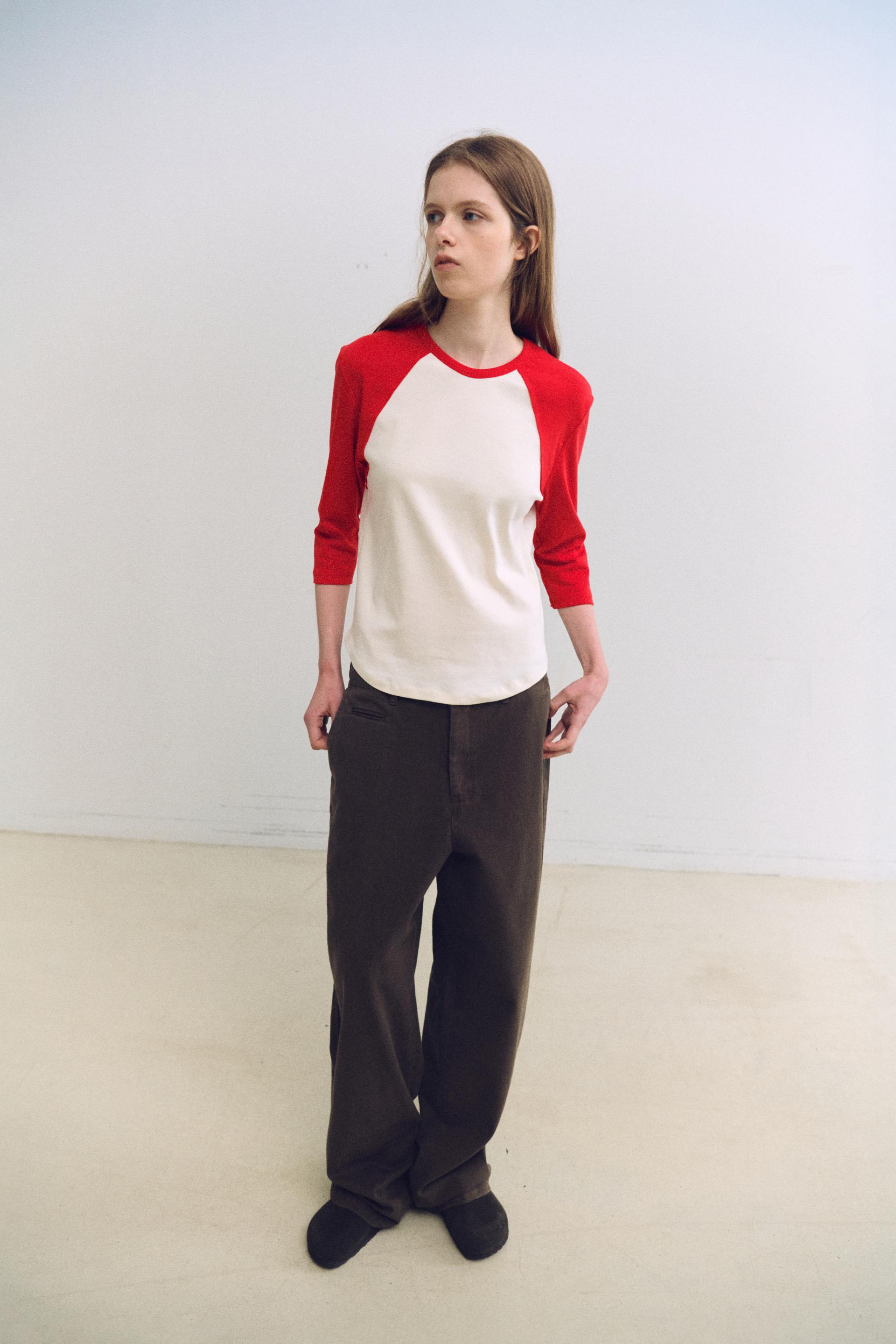 raw raglan t-shirt (red)