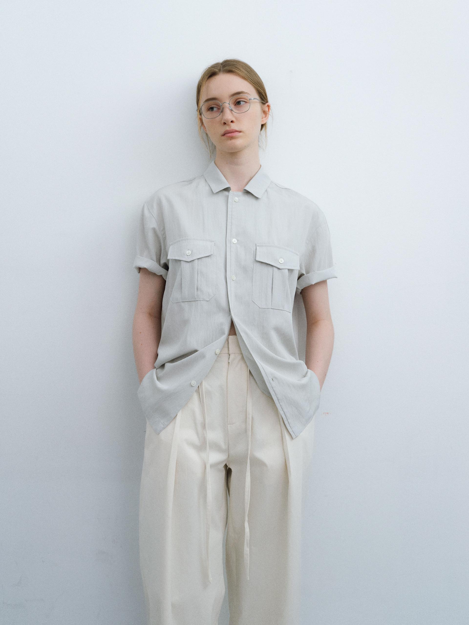 [13차 재입고 5/22 순차배송] wrinkled lapel shirts (mint grey)