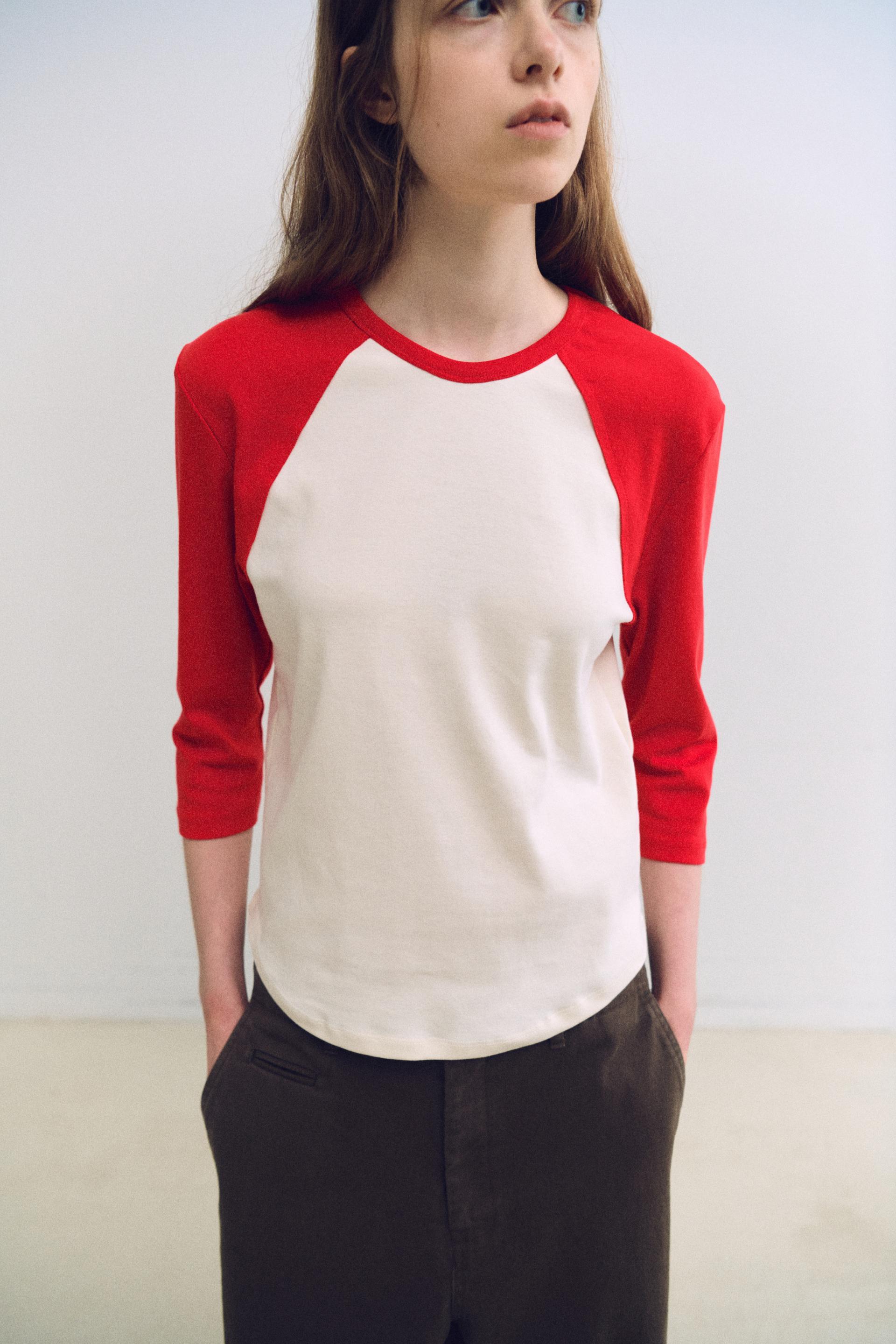 raw raglan t-shirt (red)