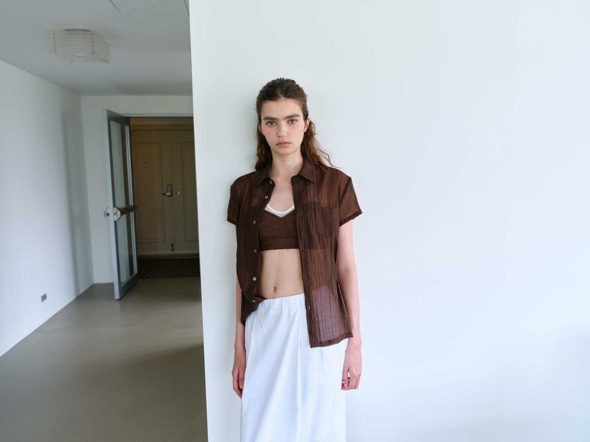 ripple half shirts (brown)