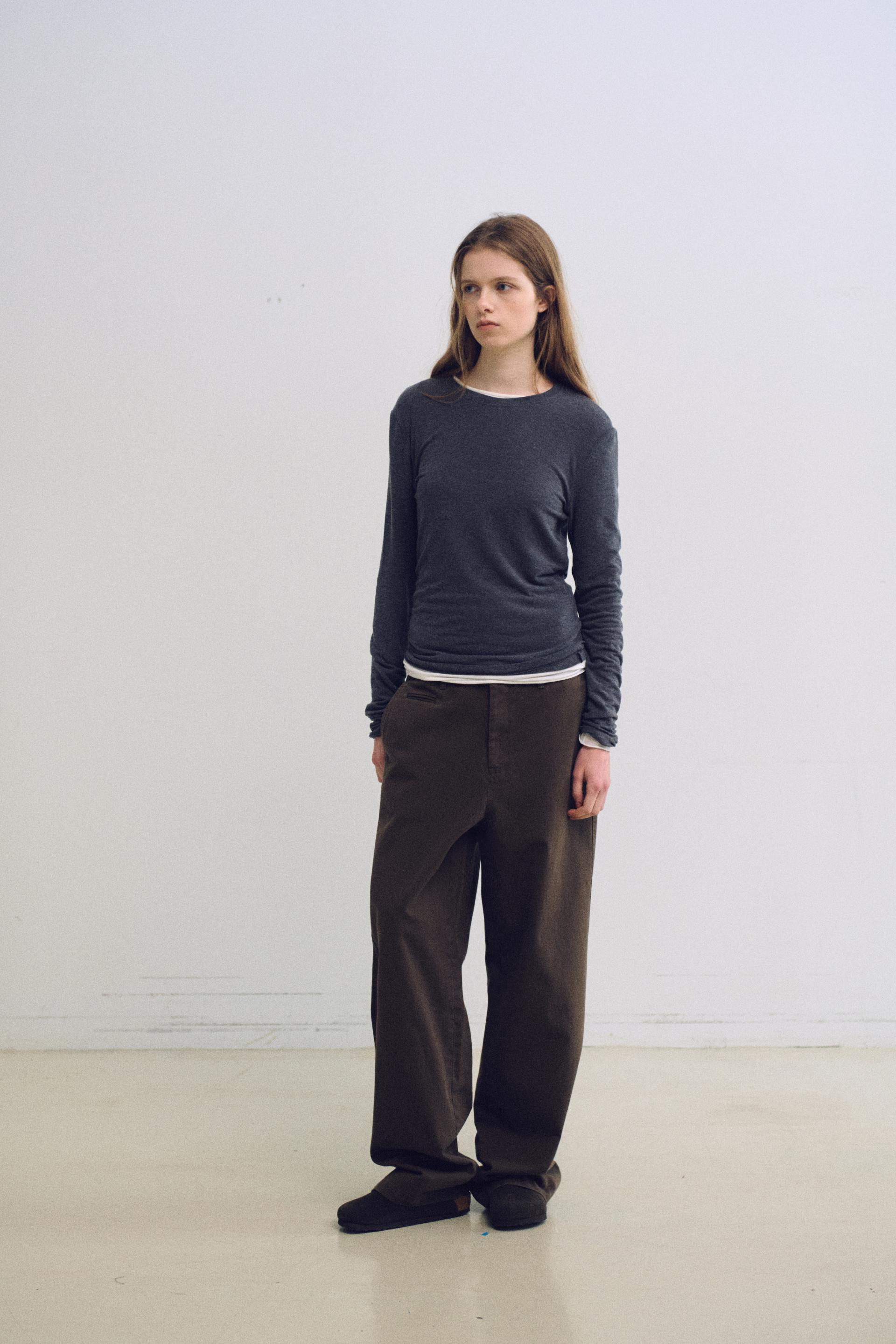 washed buckle pants (vintage brown)