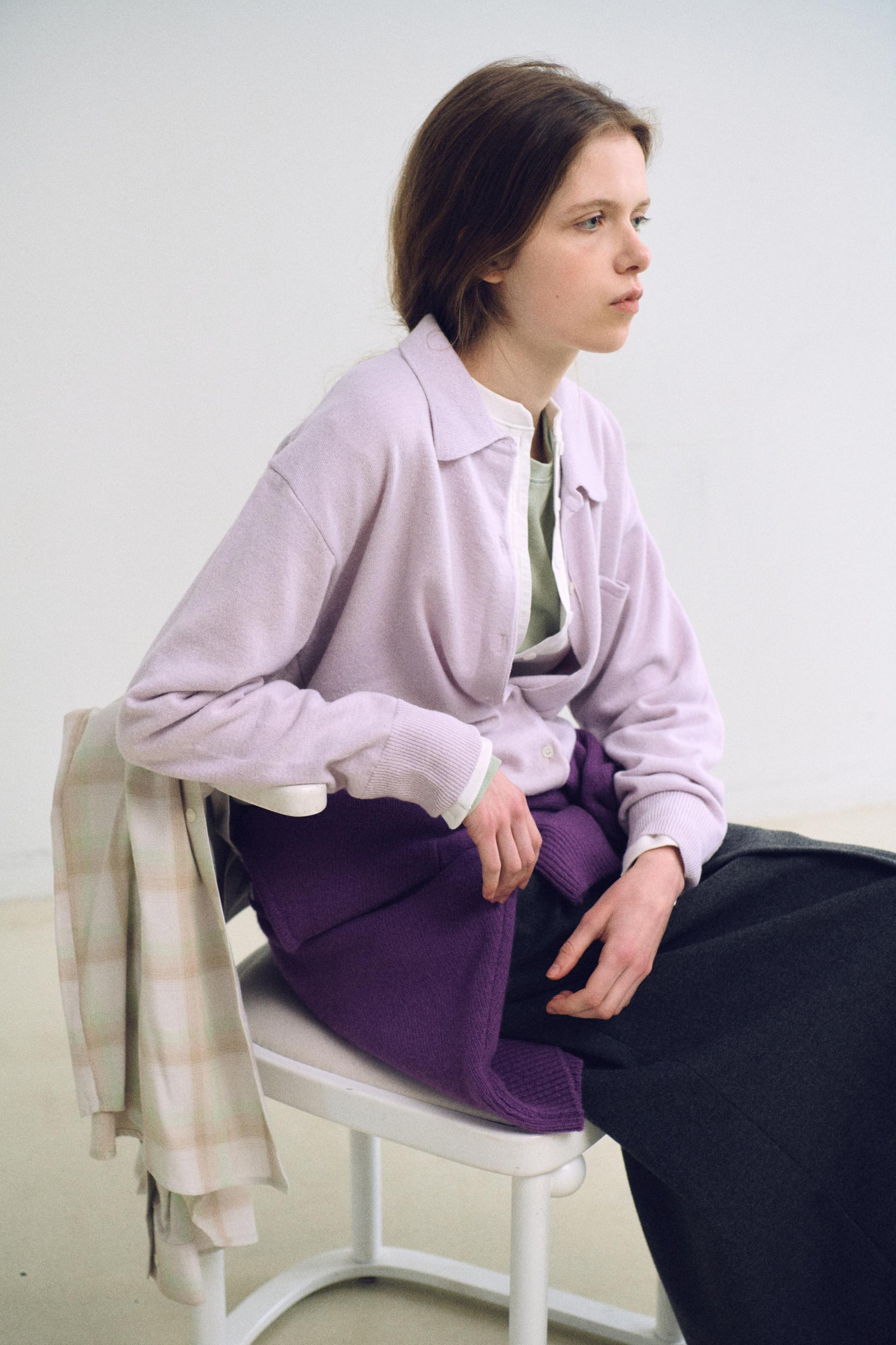 shirts pocket knit (soft pink)