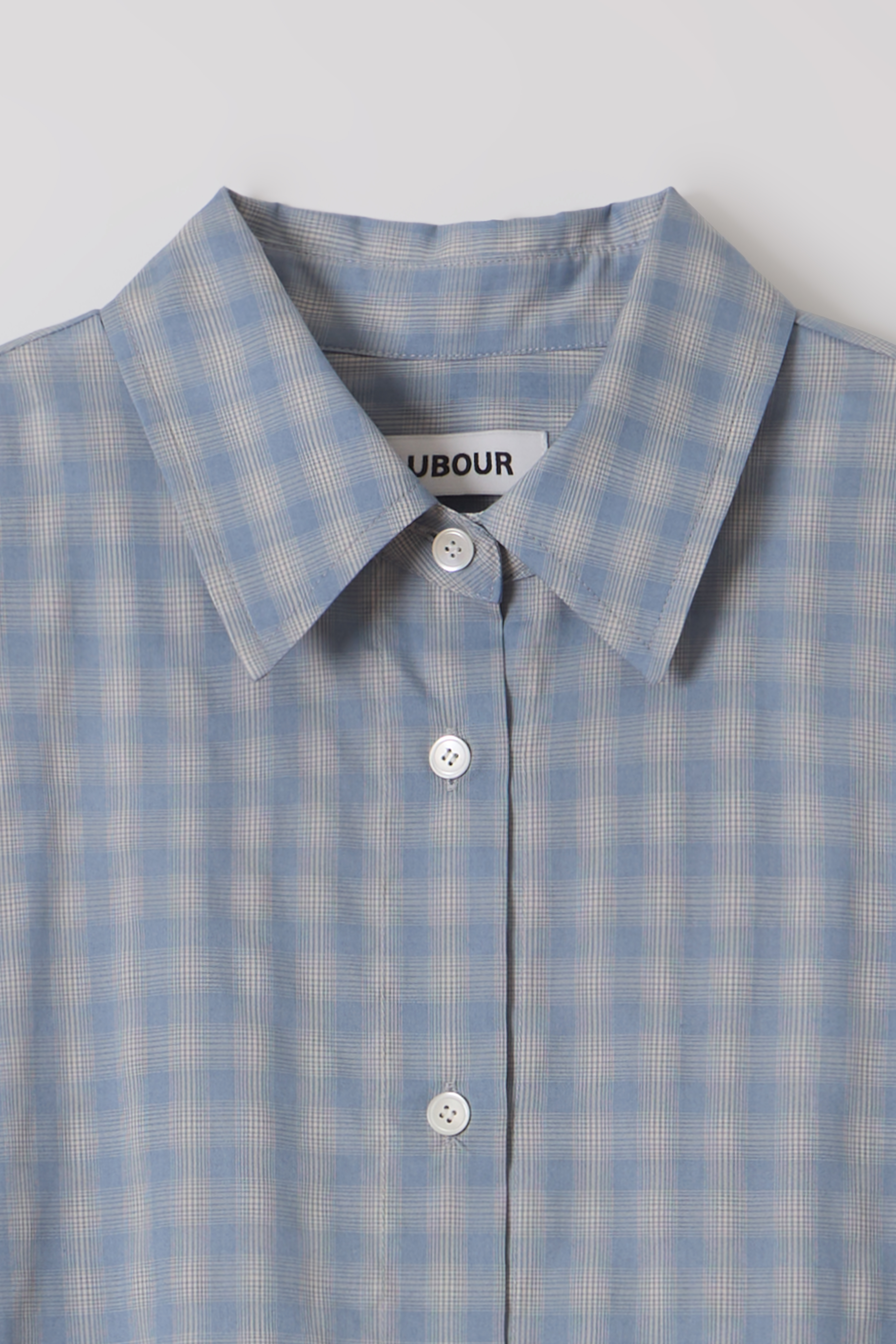 ease belted shirt (check blue)