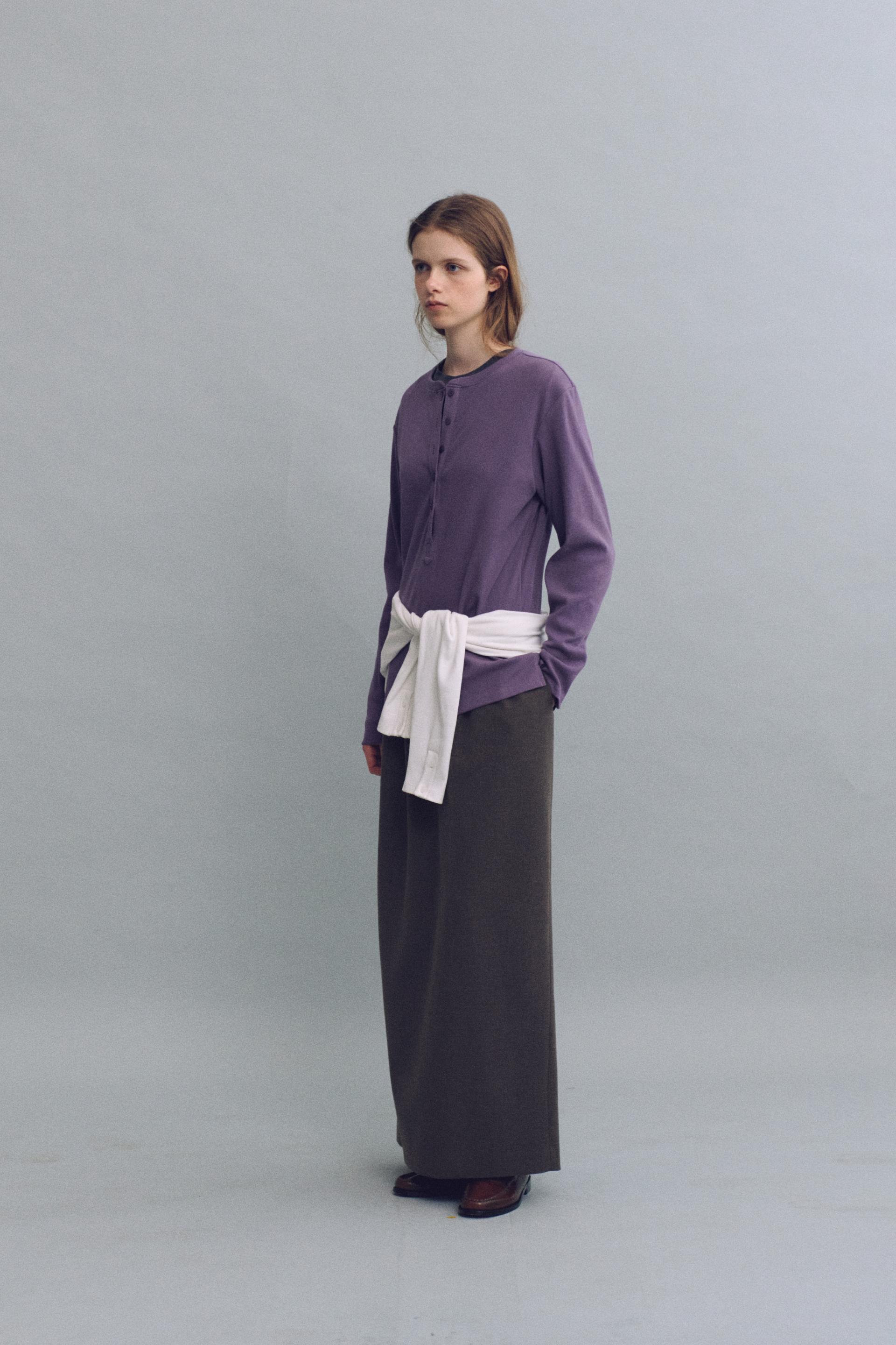 alter deep henley t-shirt (mauve purple)
