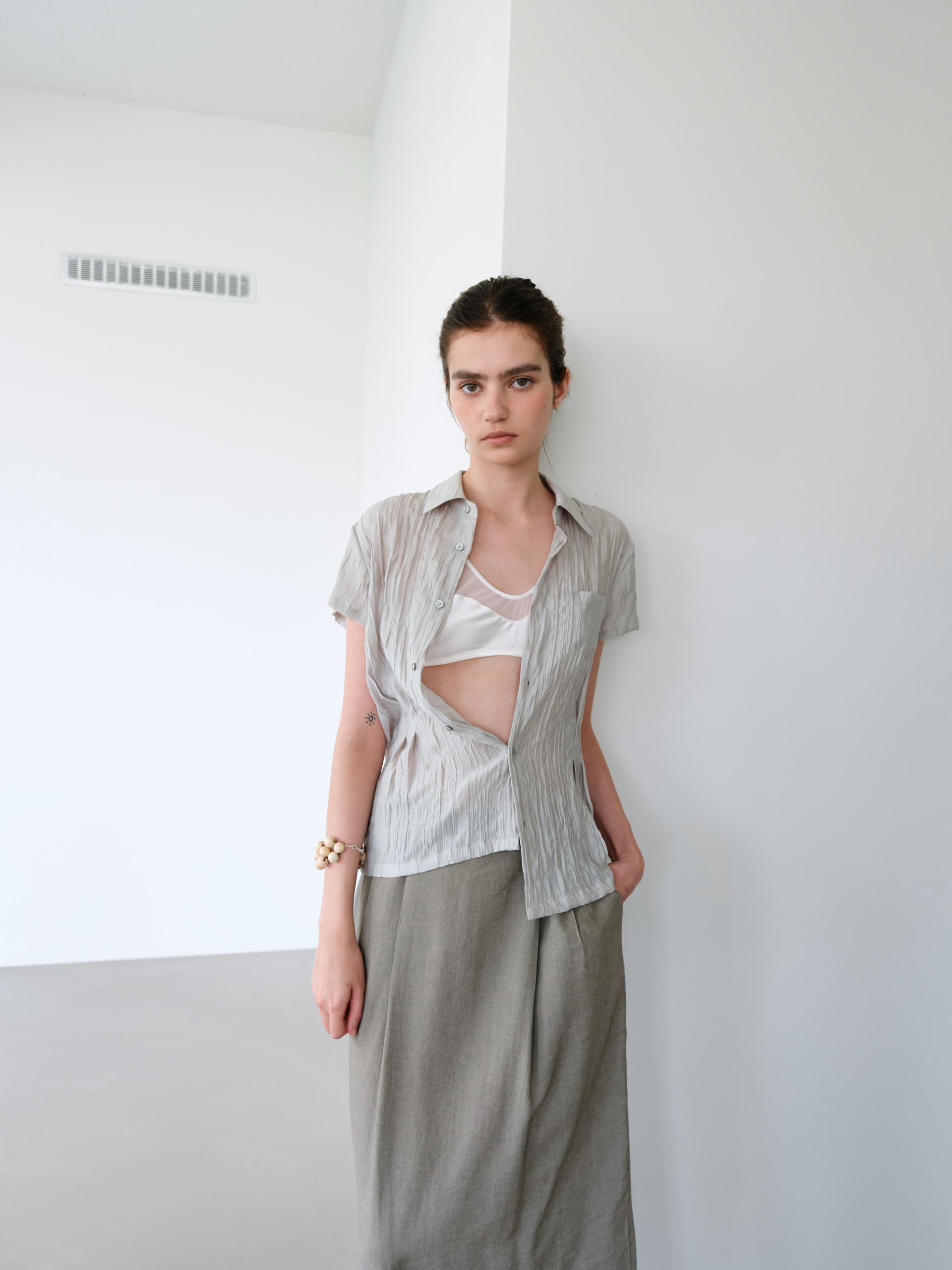[5차 재입고] ripple half shirts (dusty mint)