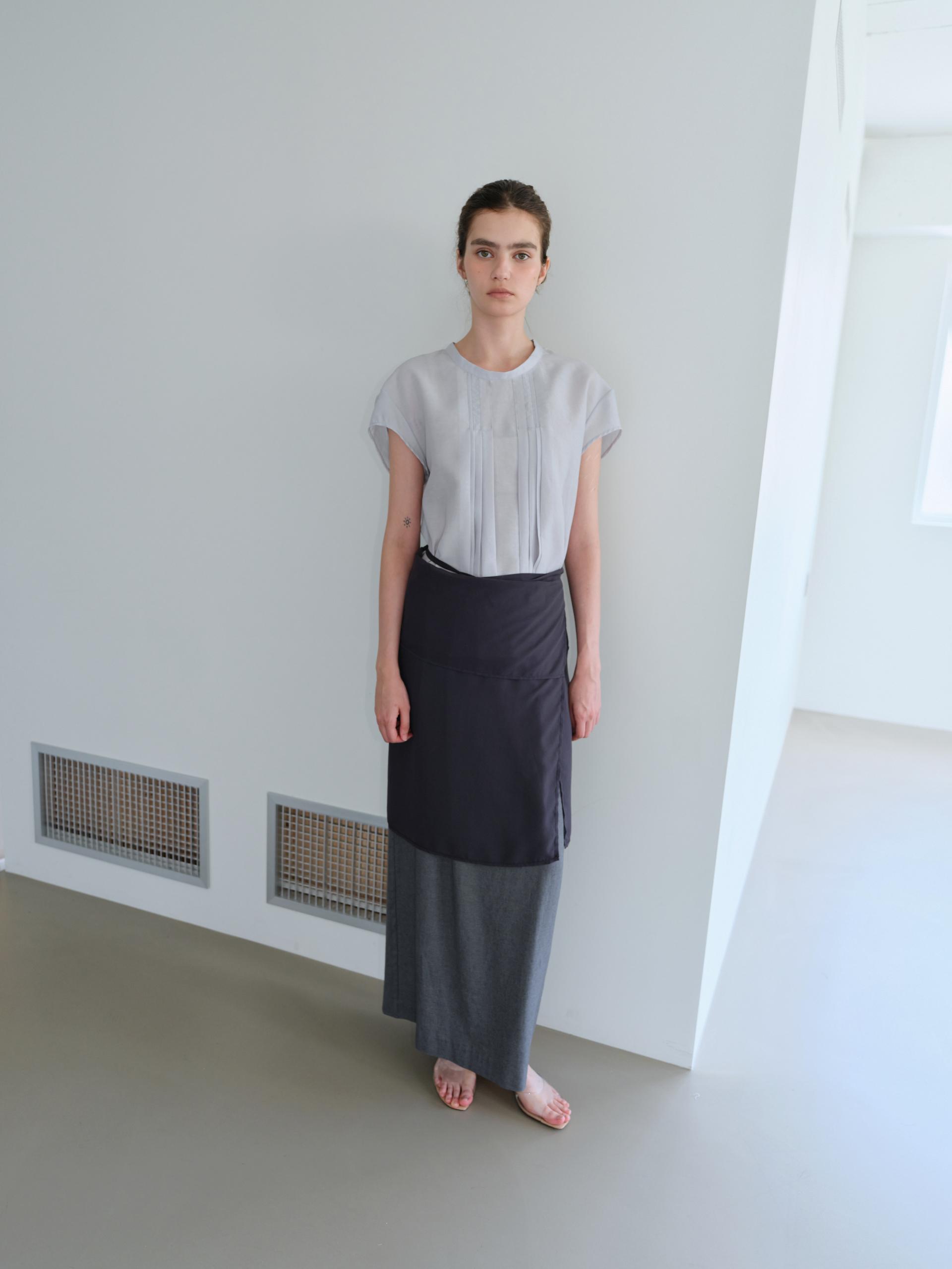[4차 재입고] veil pleats blouse (mist)