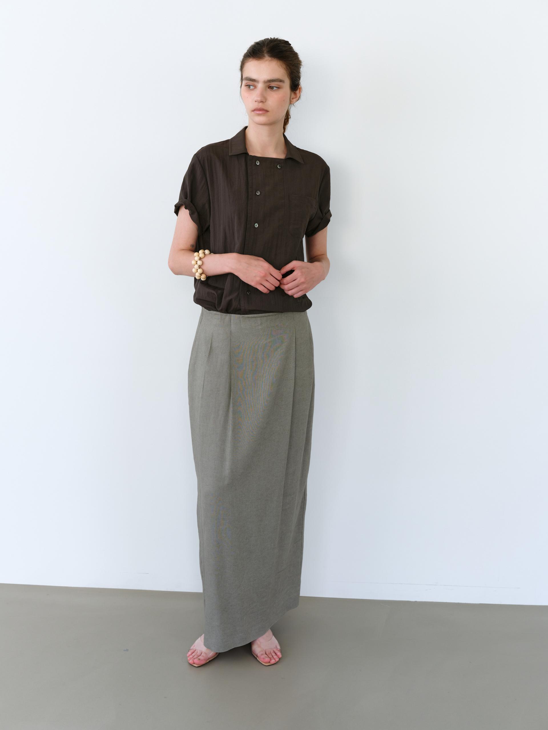 overlap half shirt (brown)