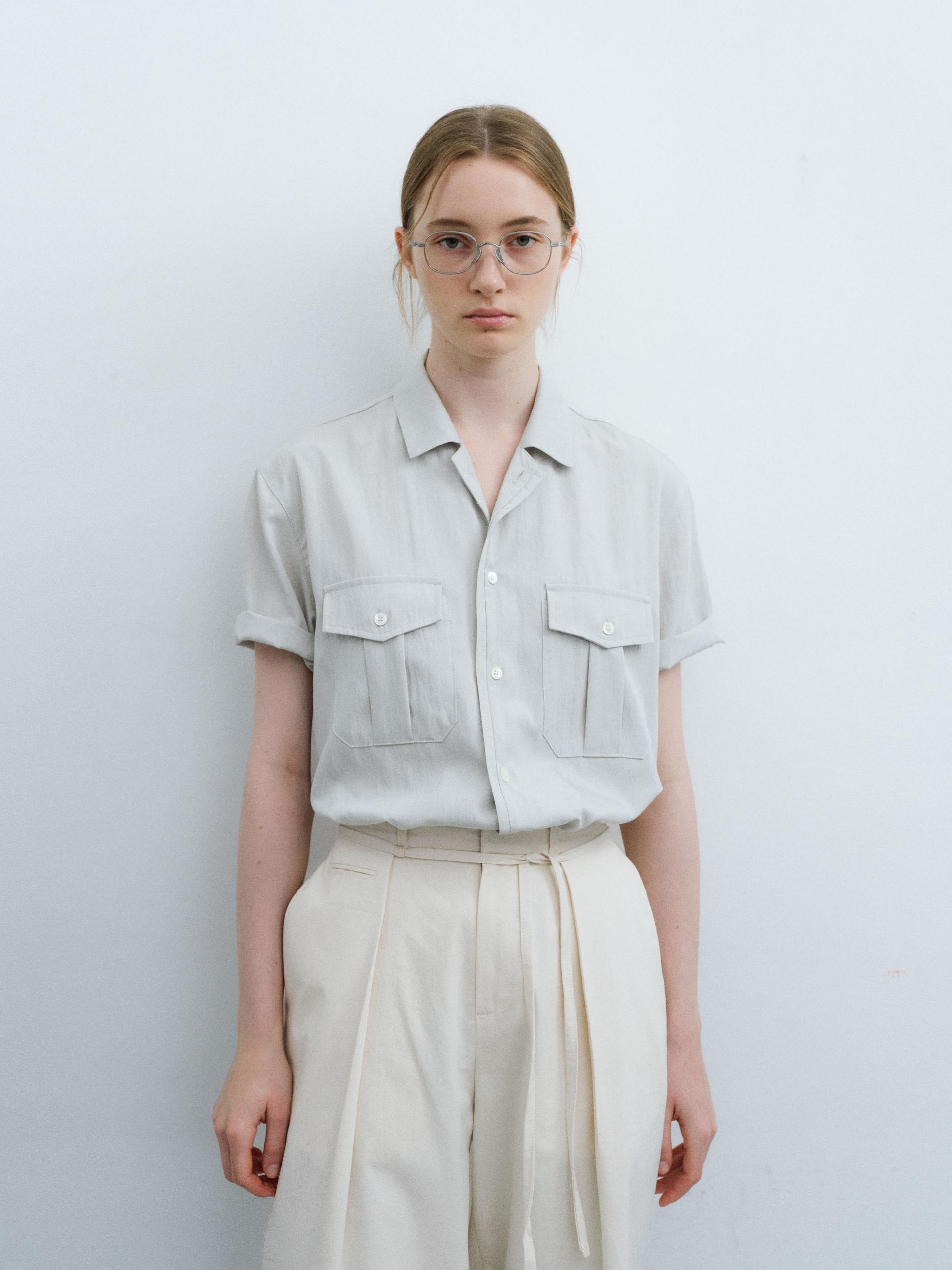 [13차 재입고 5/22 순차배송] wrinkled lapel shirts (mint grey)
