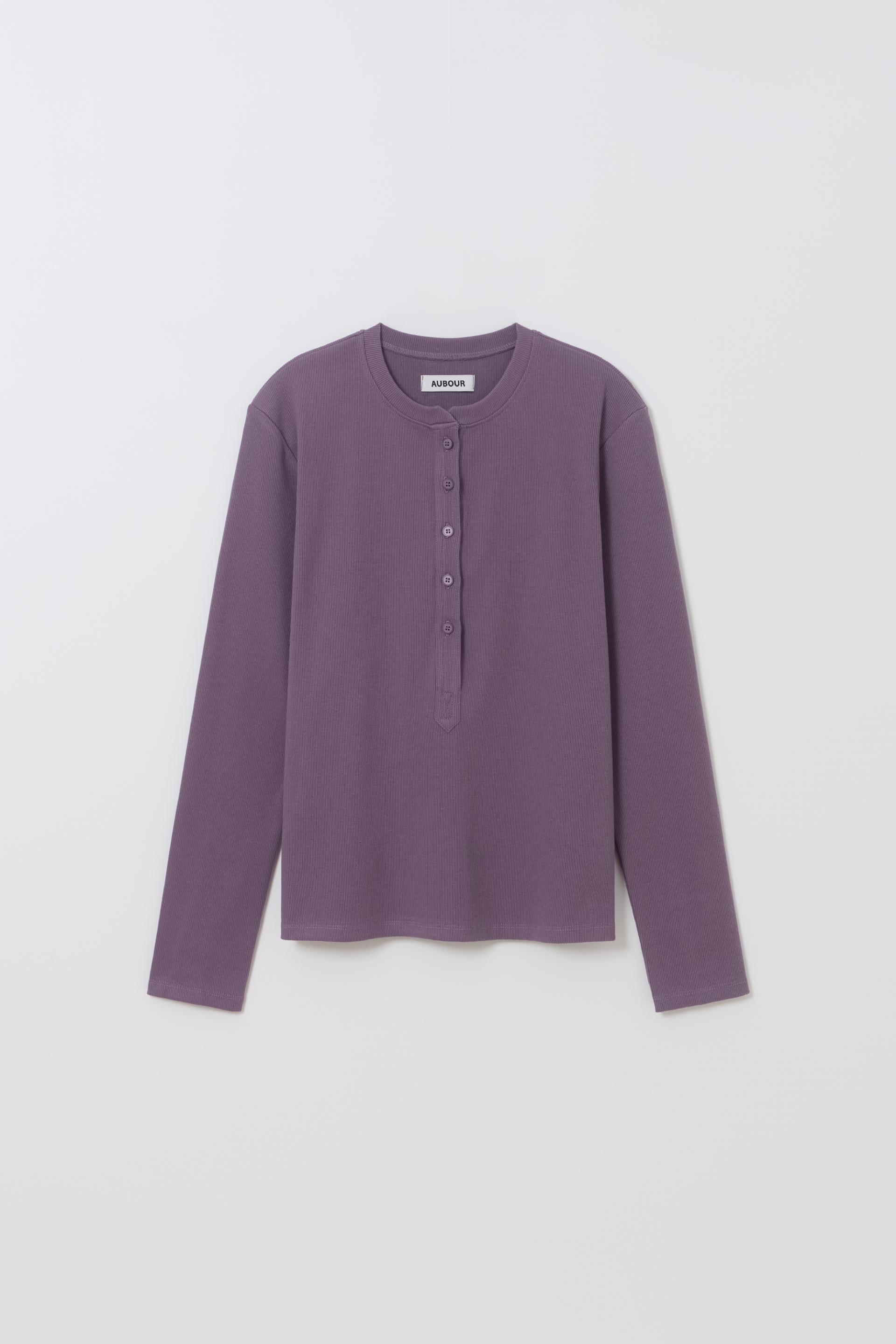 alter deep henley t-shirt (mauve purple)