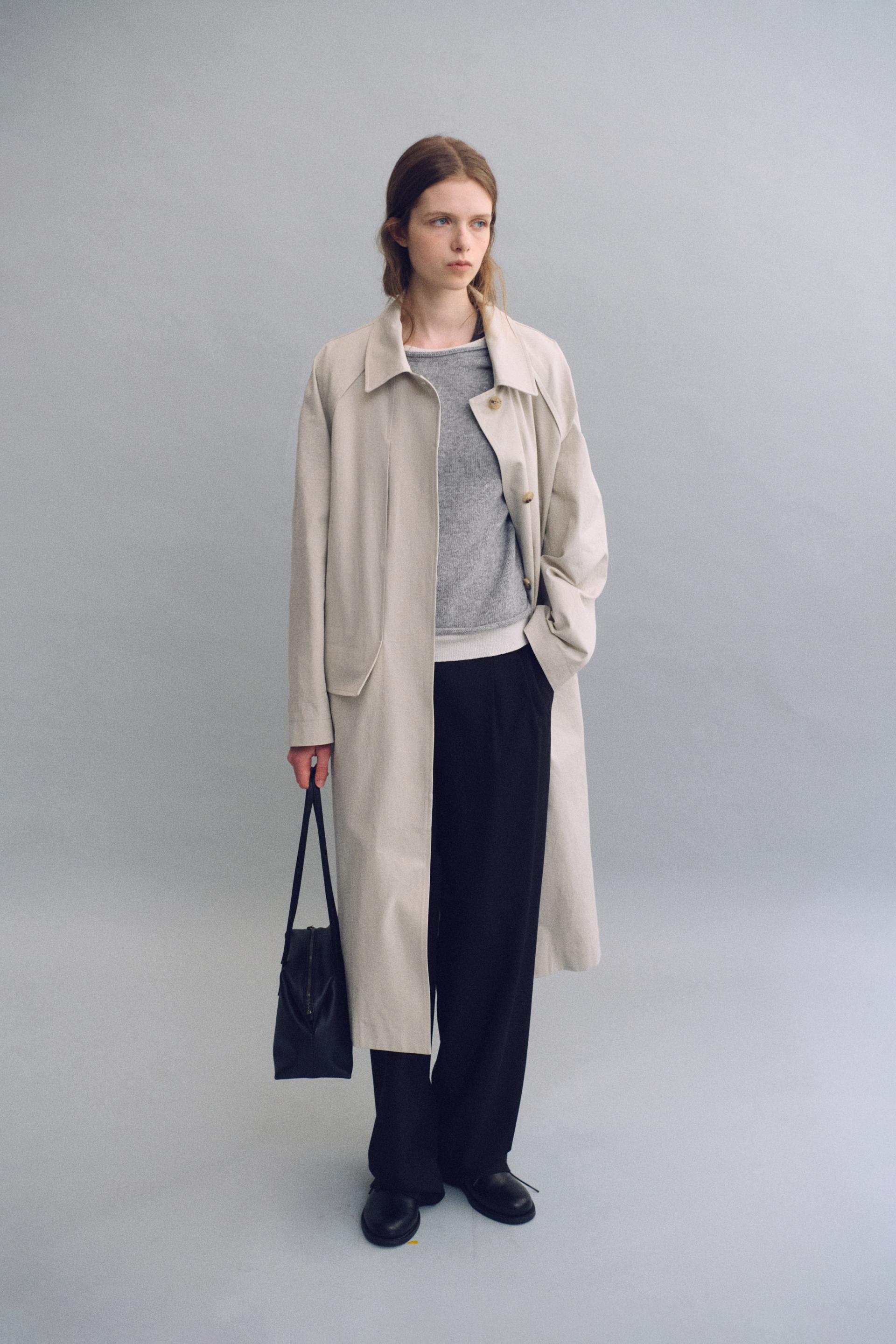 vent trench coat (ivory)