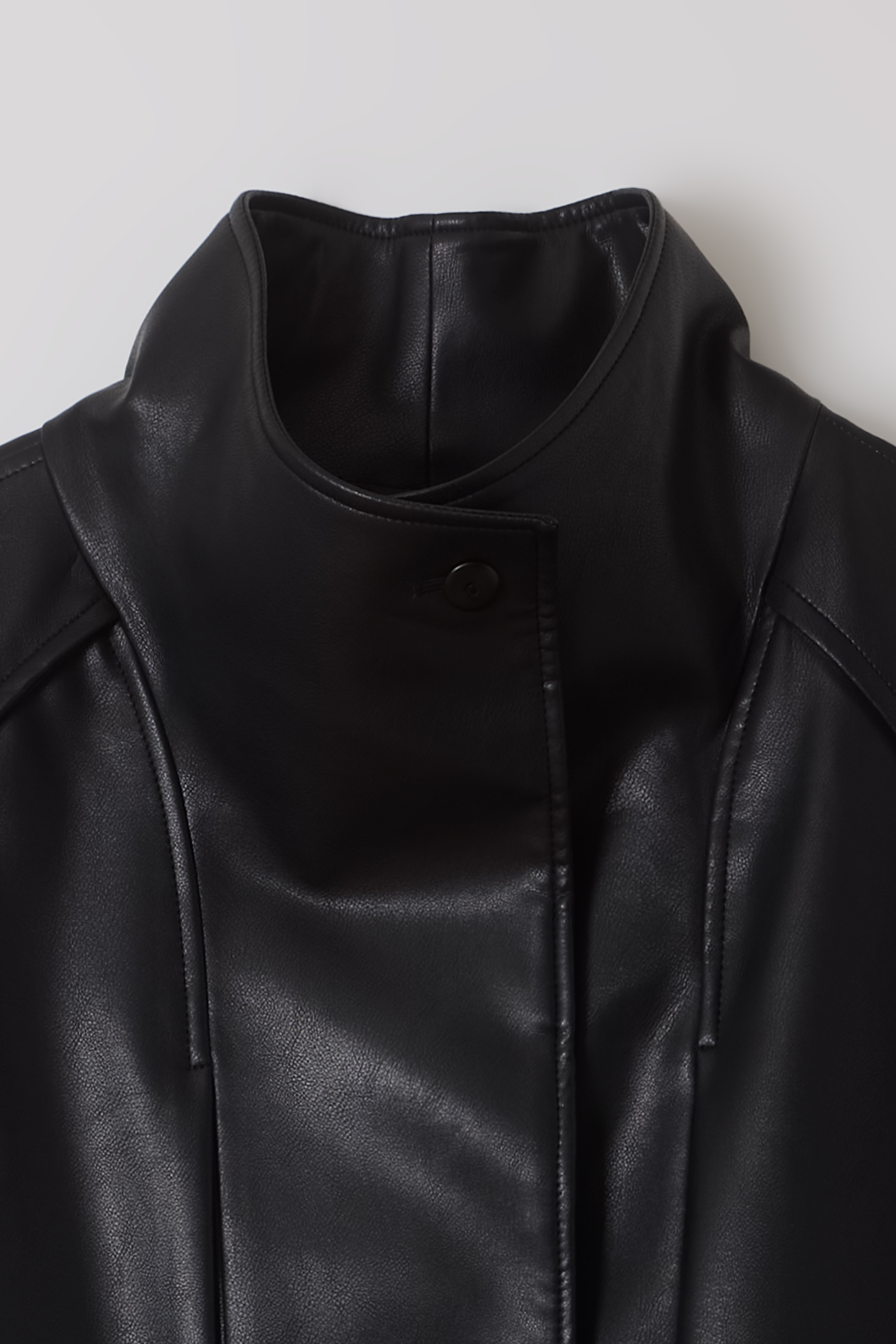 [3차 재입고] vent half trench coat (leather black)