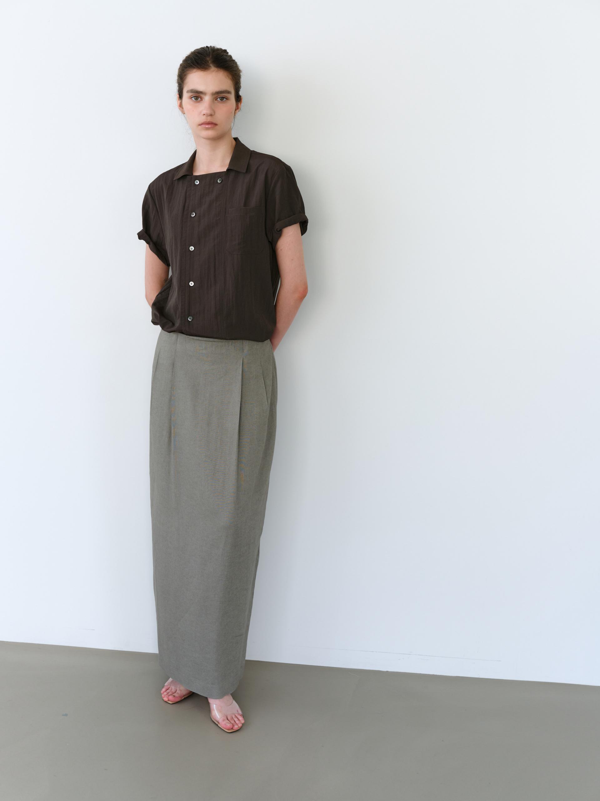 overlap half shirt (brown)