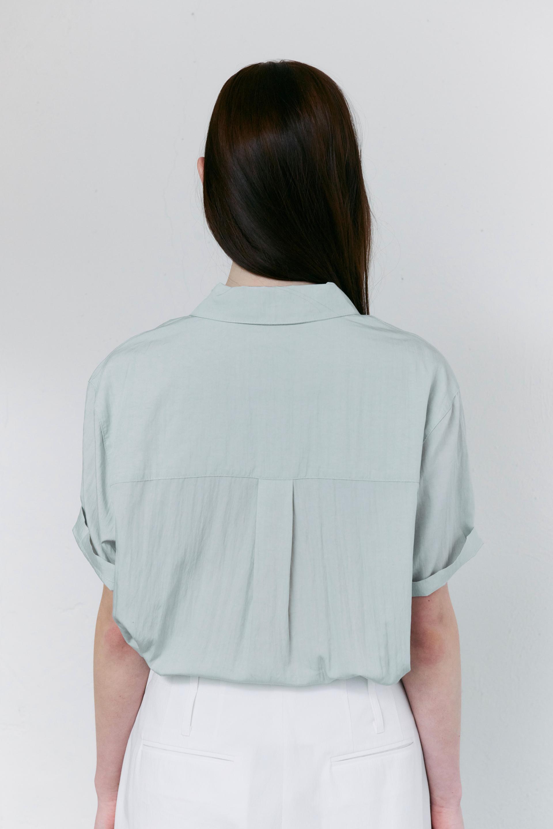 [13차 재입고 5/22 순차배송] wrinkled lapel shirts (mint grey)