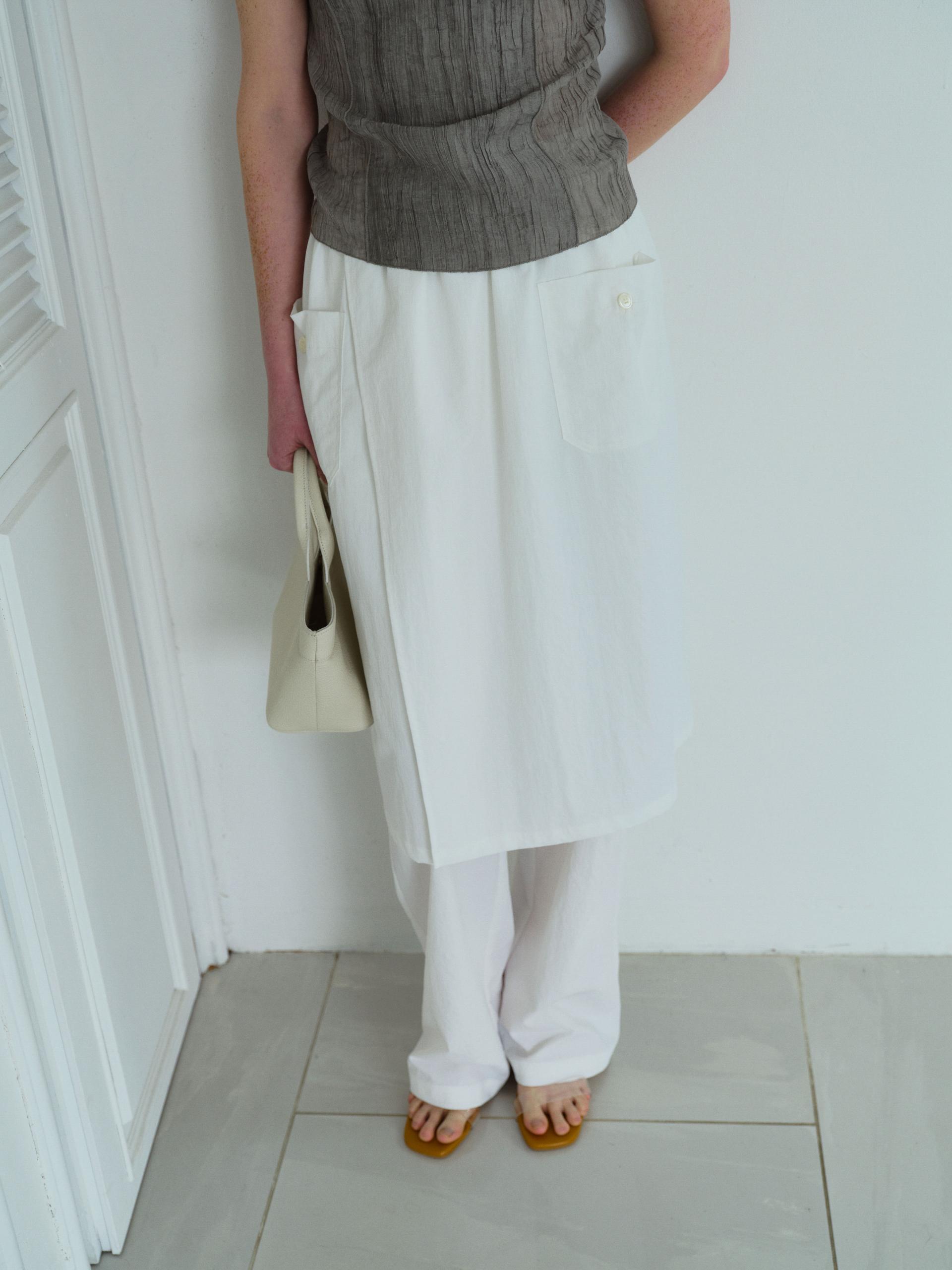 [4차 재입고 7/10 순차배송] pleats seam half blouse (grey)