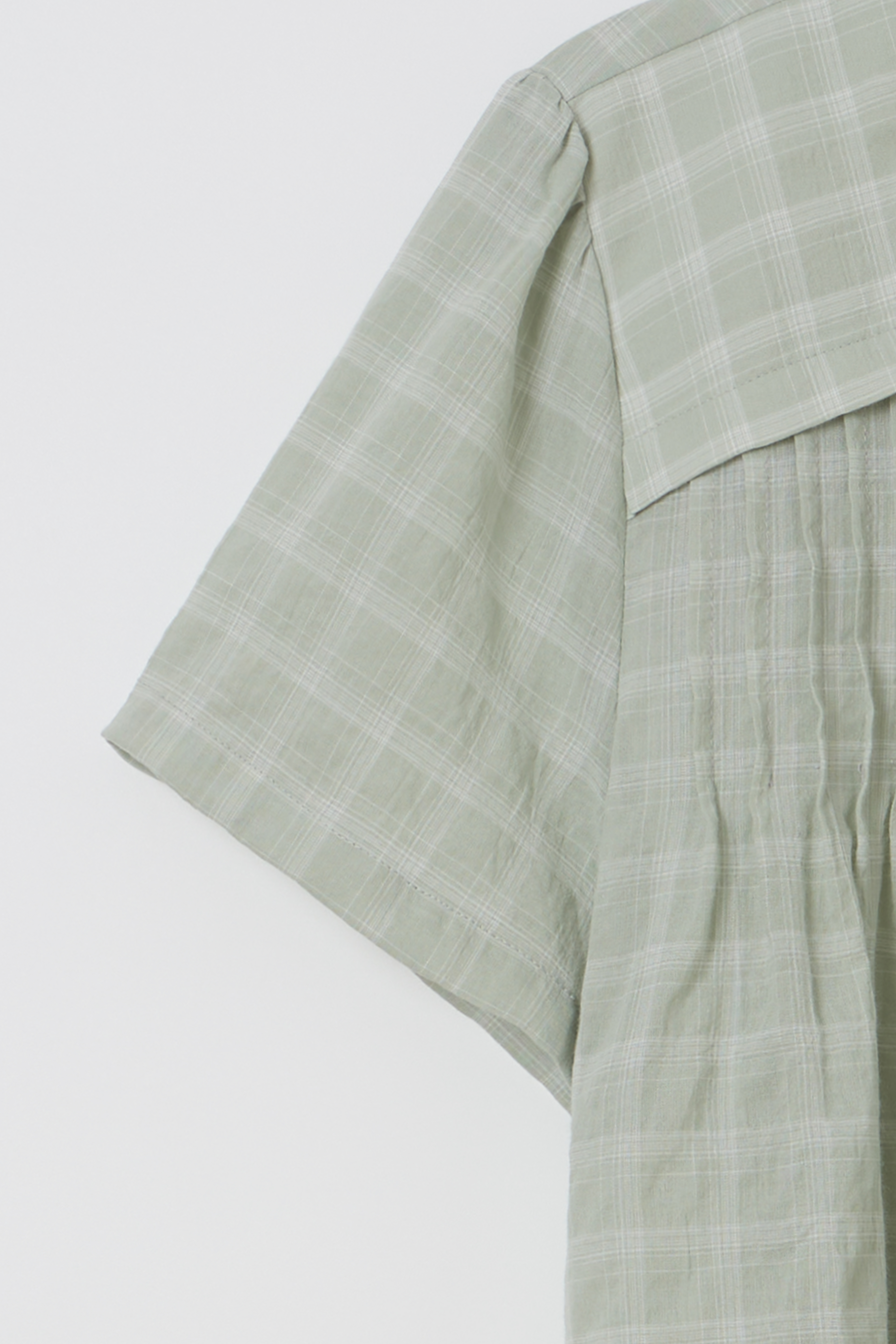 [2차 재입고] lace cap blouse (mint check)