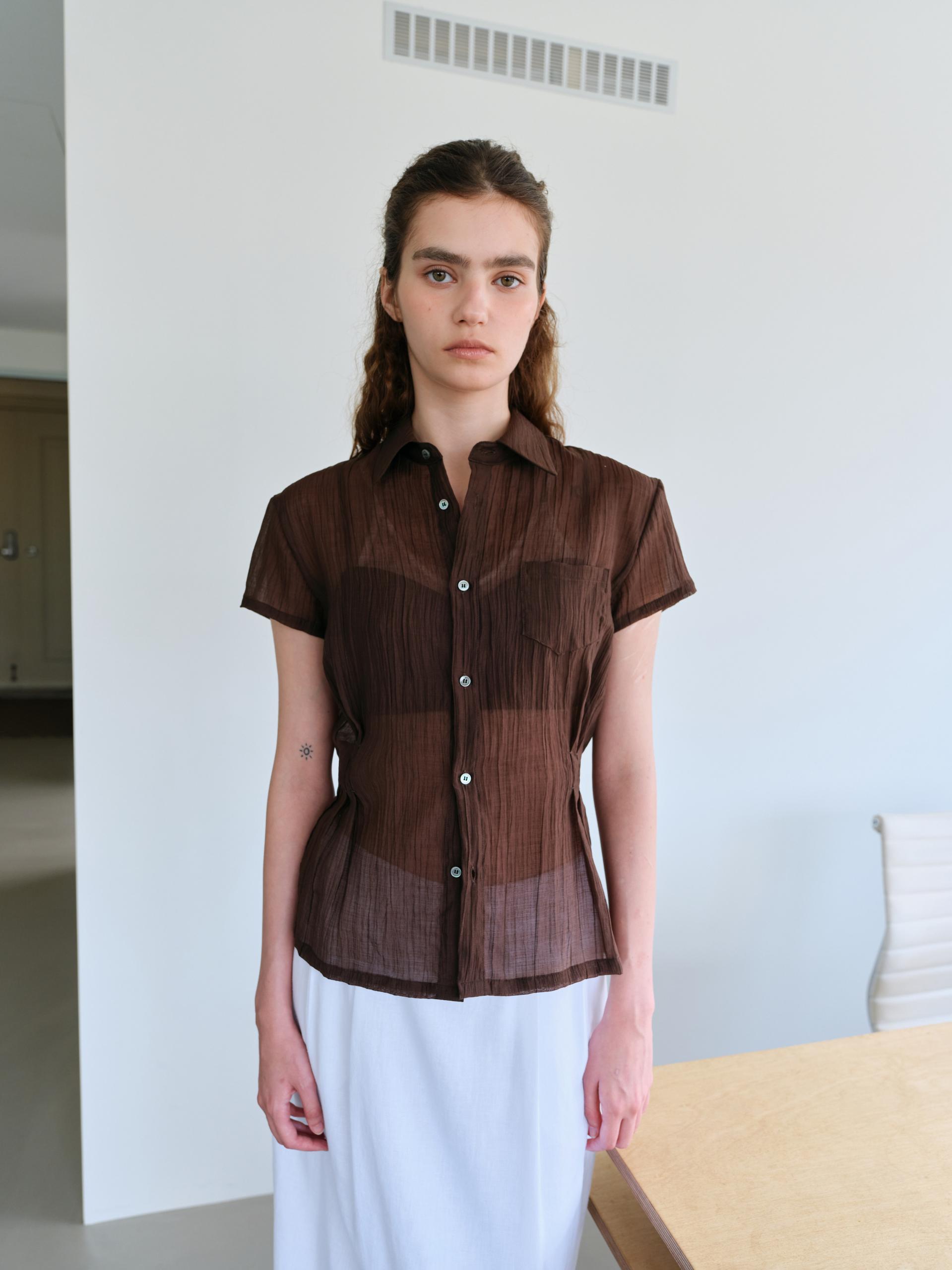 ripple half shirts (brown)