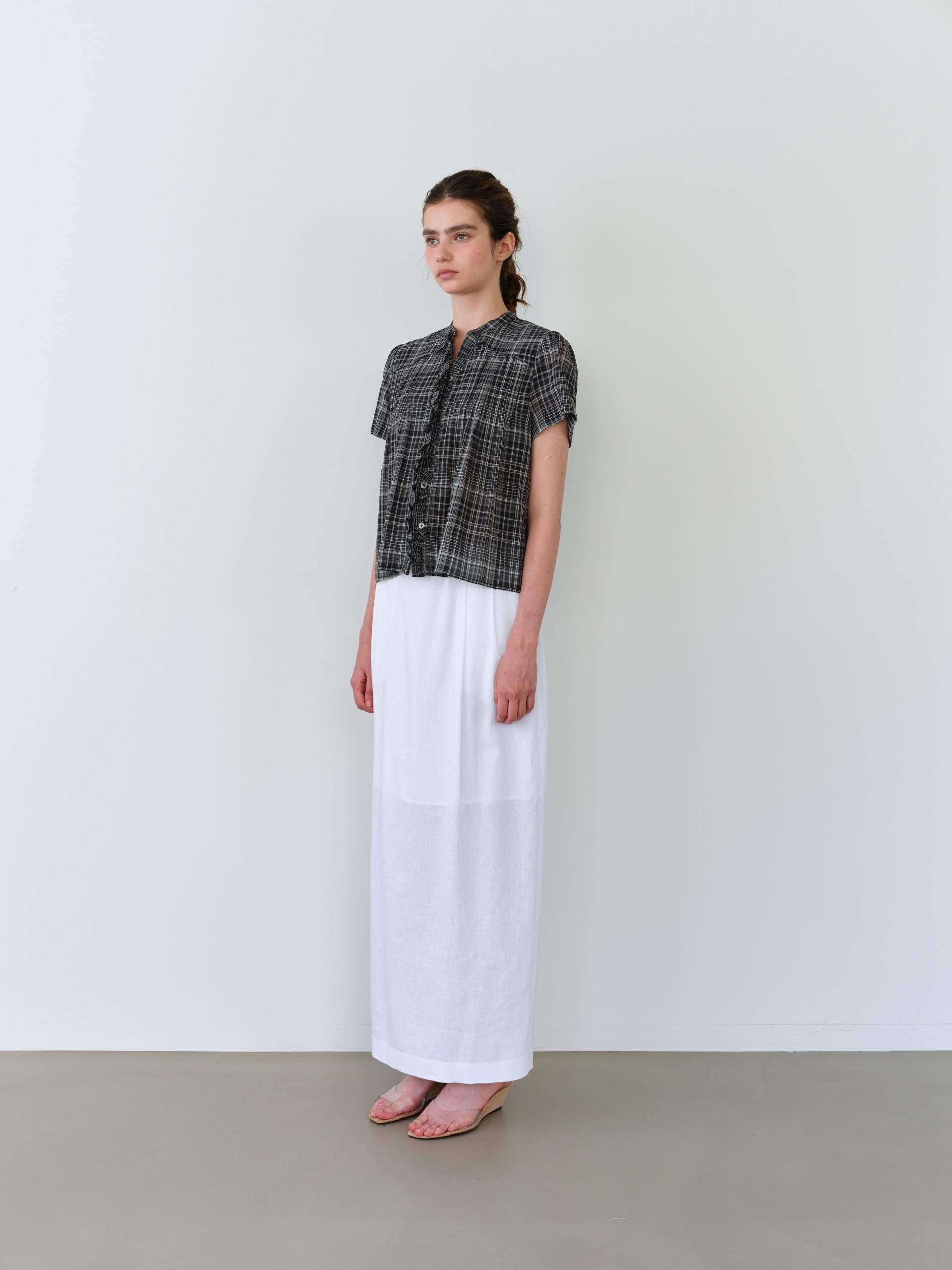 tuck maxi skirt (white)
