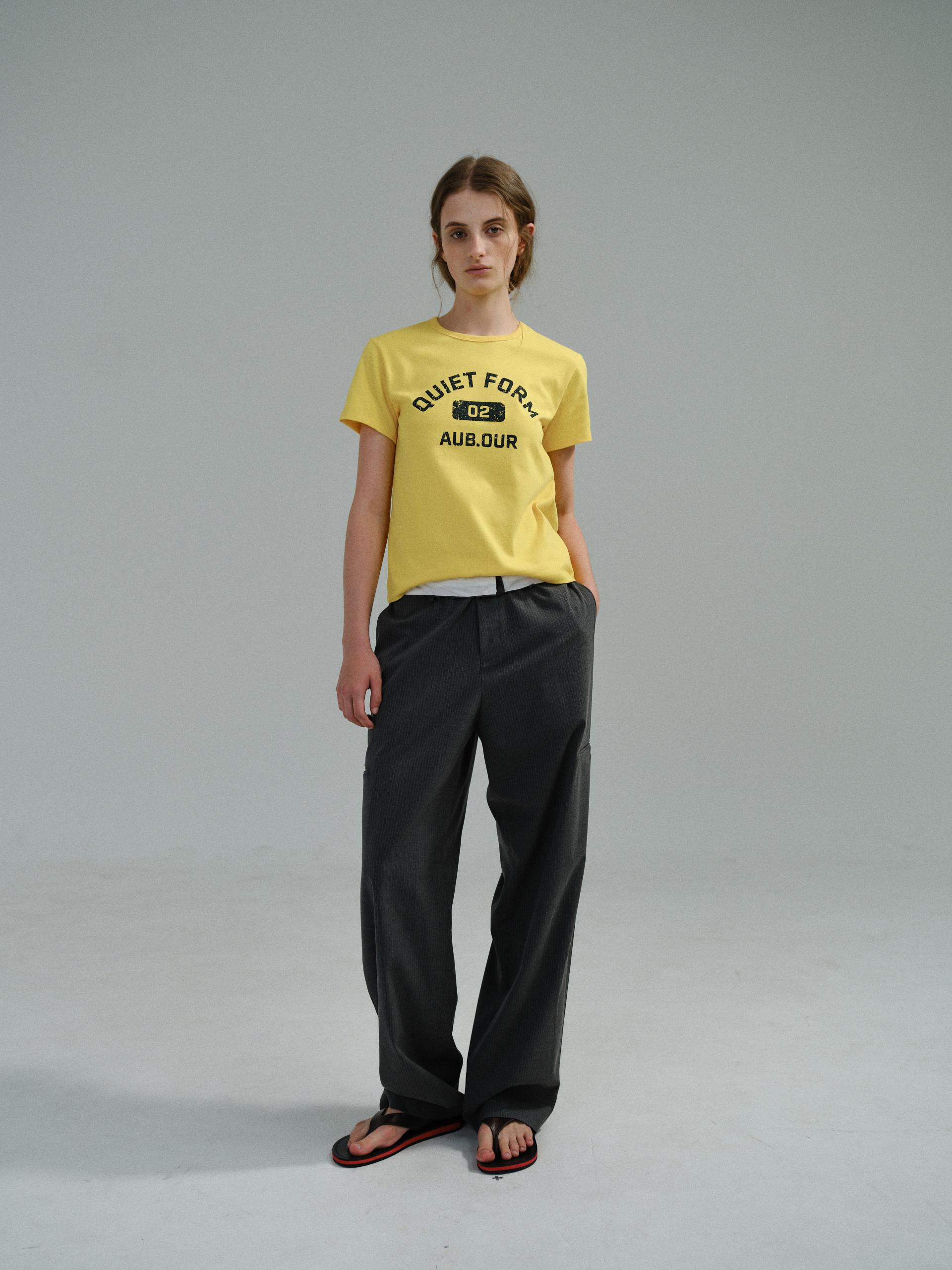 curved triple lip pants (grey stripe)