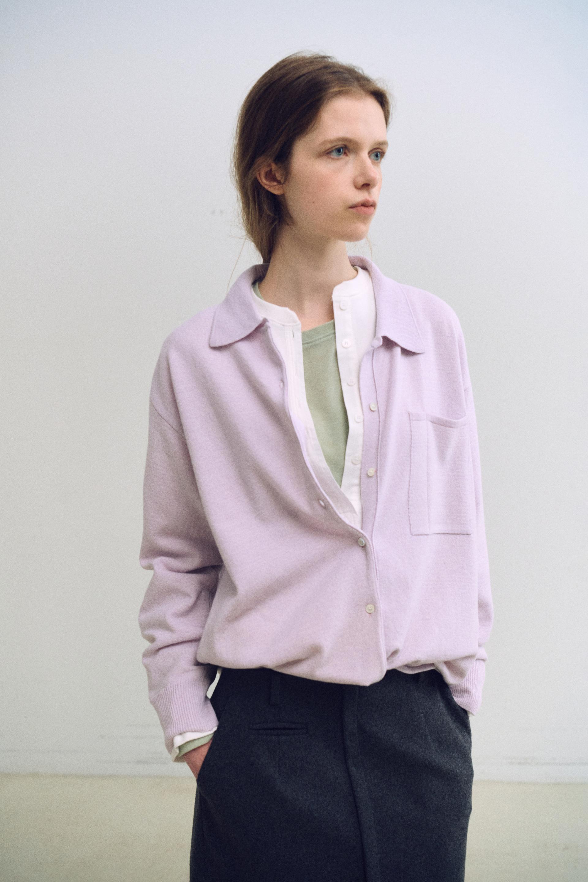 shirts pocket knit (soft pink)