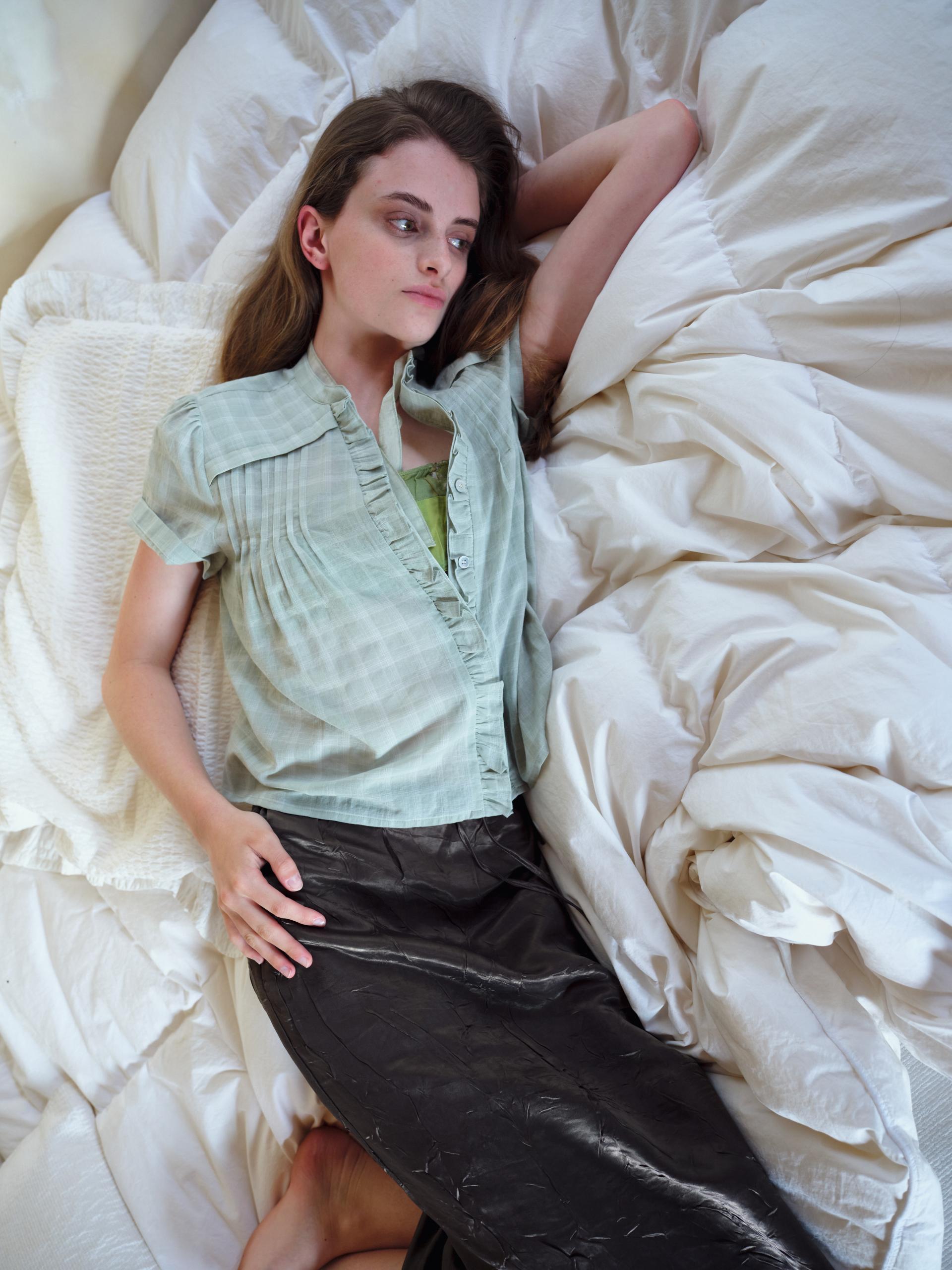 putty satin skirt (brown)