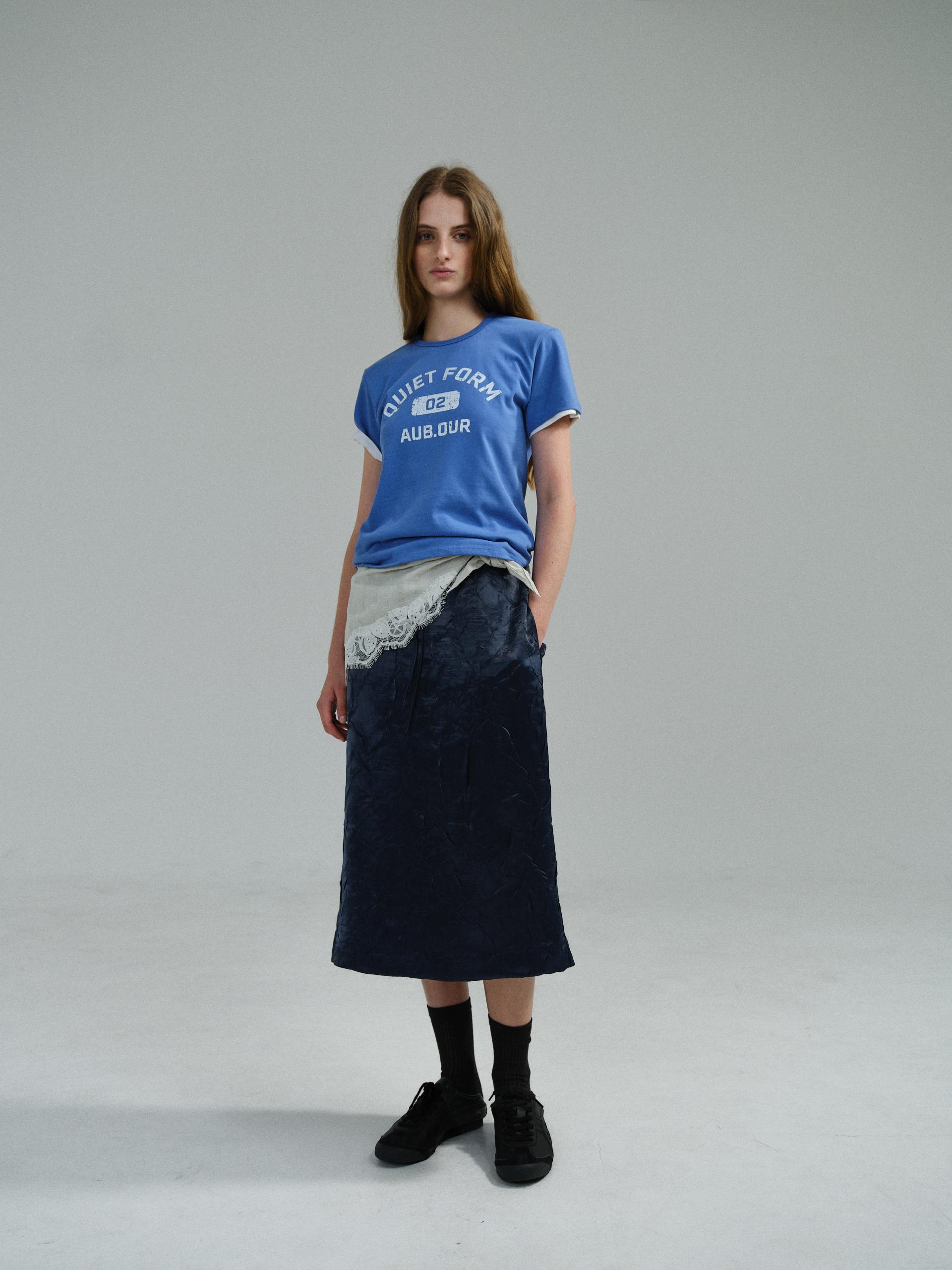 putty satin skirt (navy)