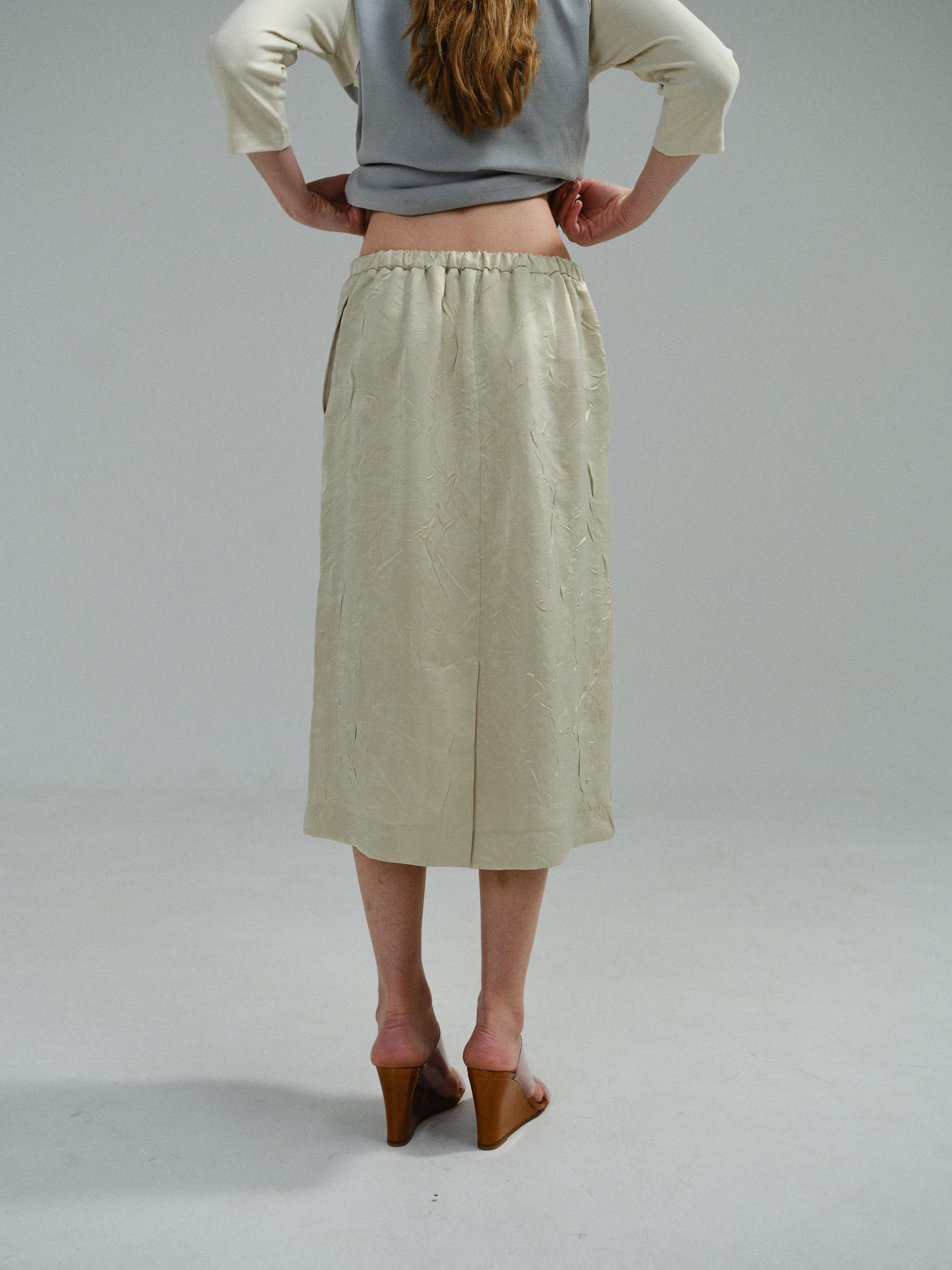 putty satin skirt (citron yellow)