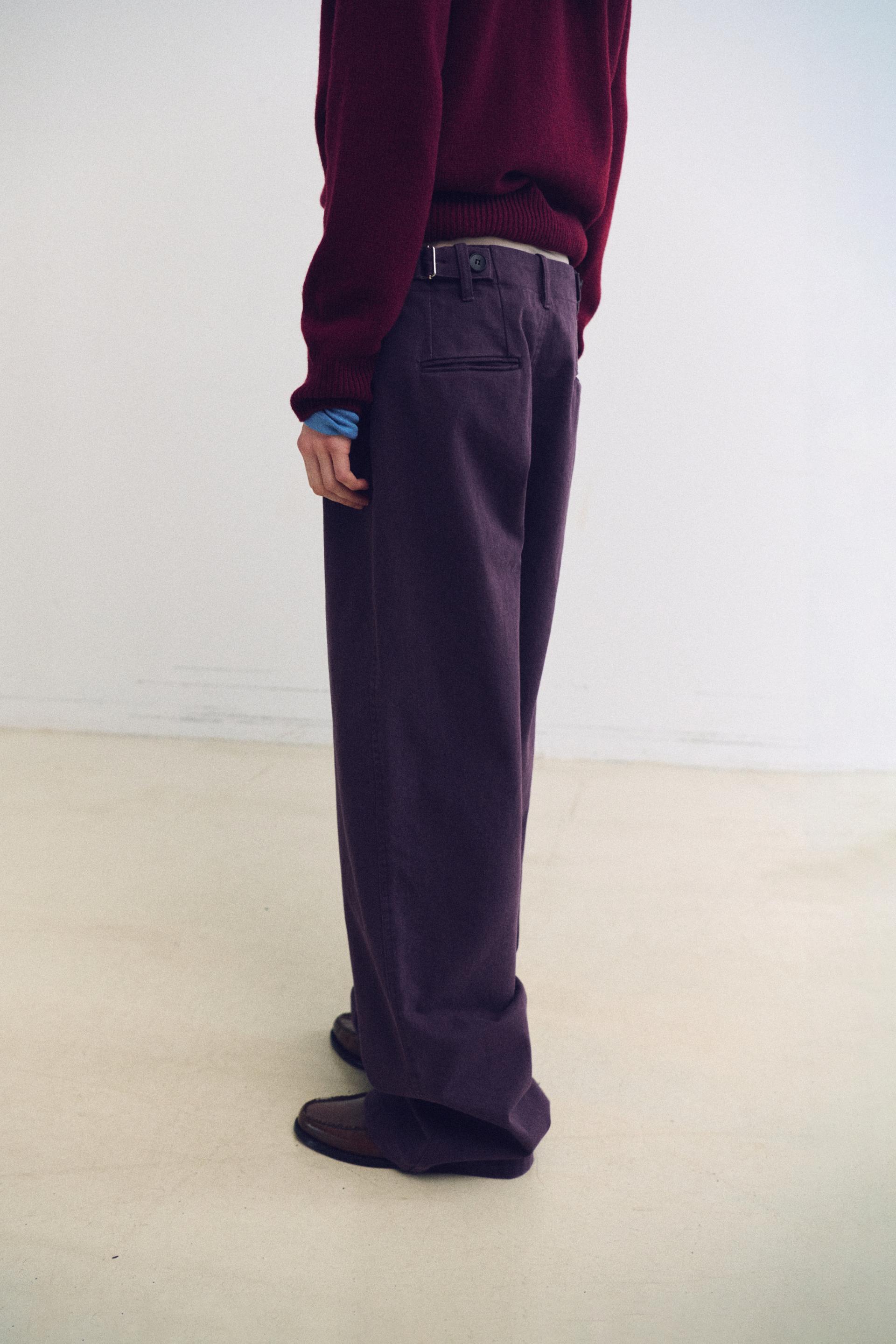 washed buckle pants (vintage purple)