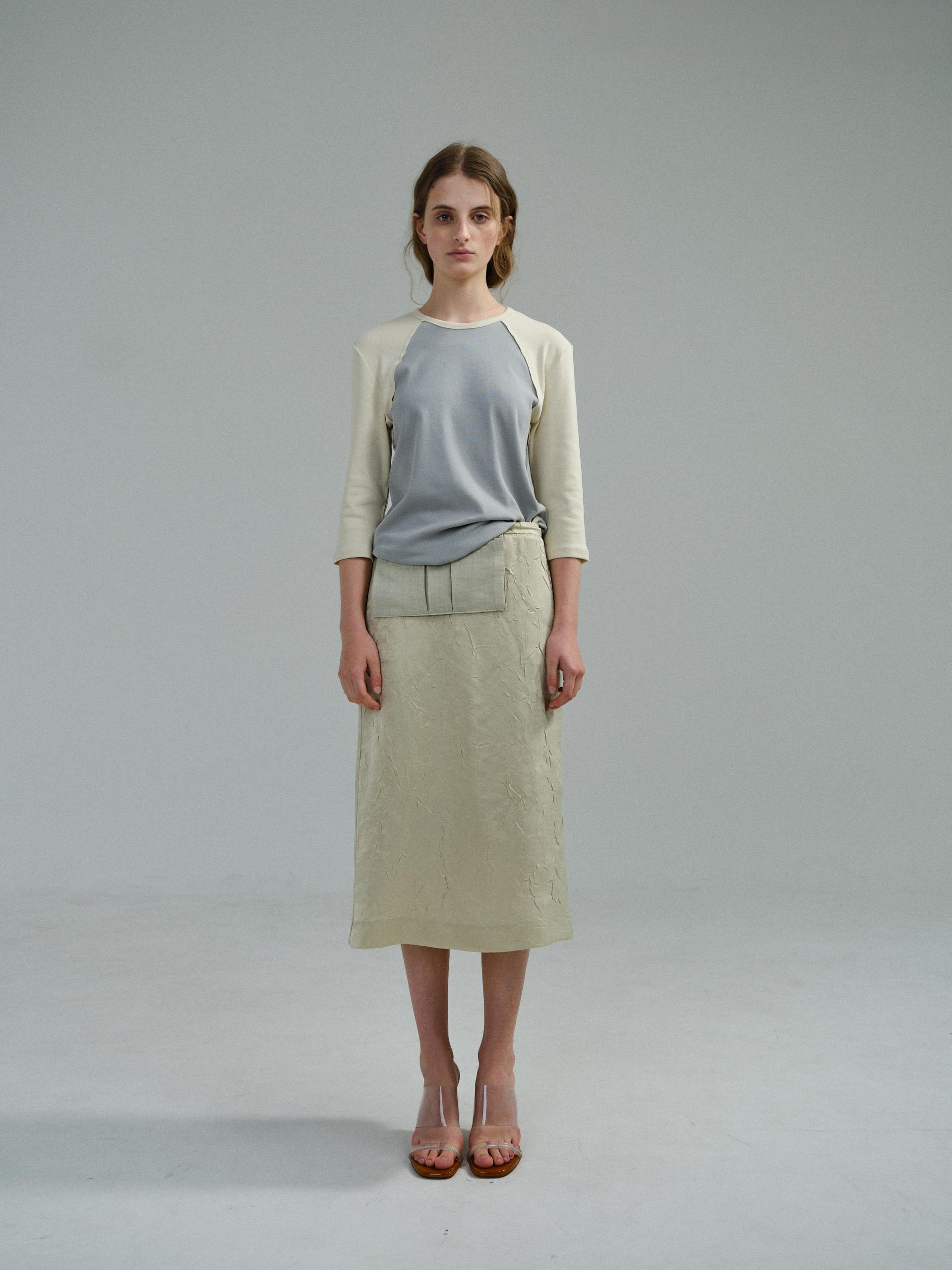putty satin skirt (citron yellow)