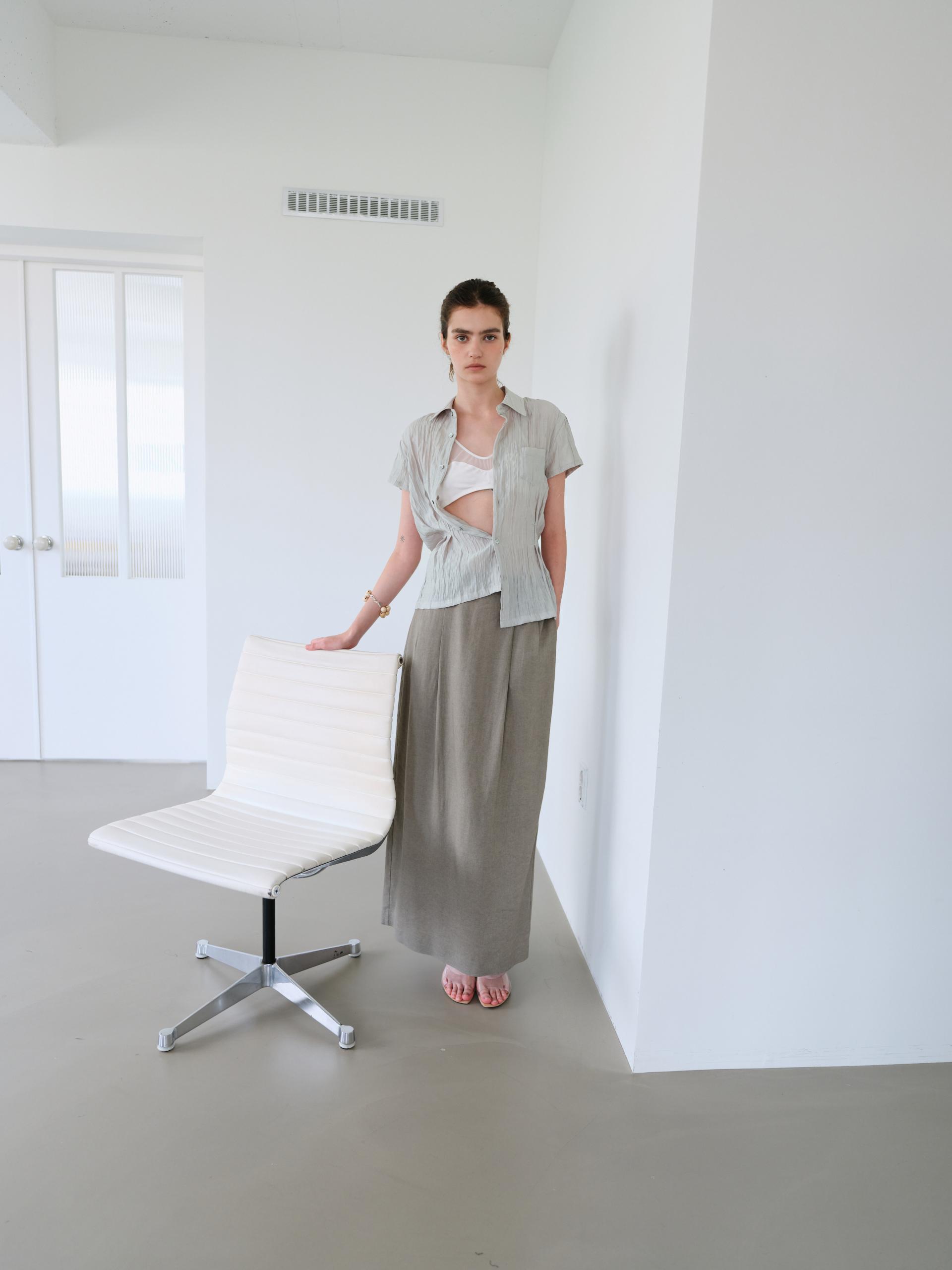 [5차 재입고] ripple half shirts (dusty mint)