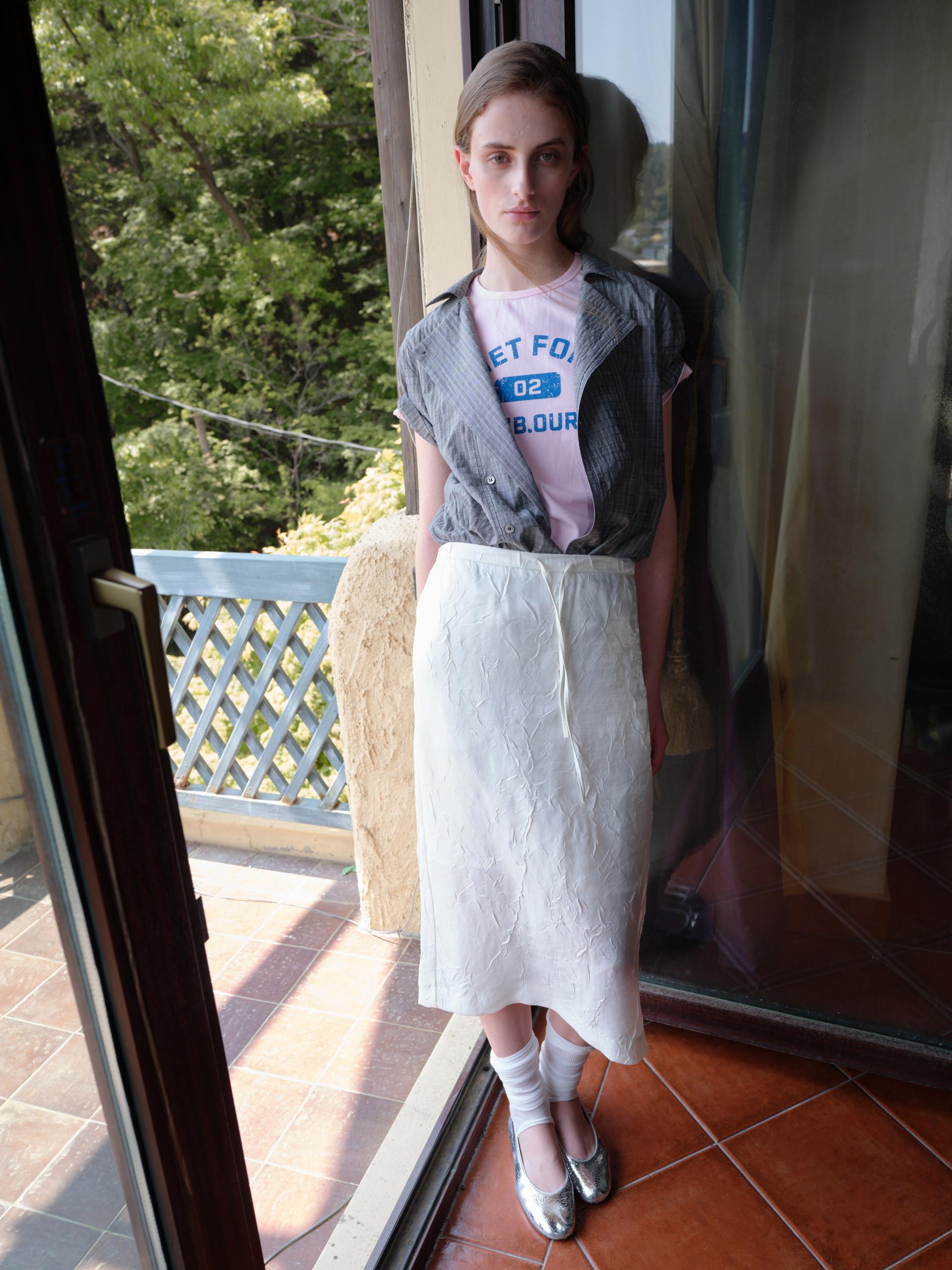 putty satin skirt (ivory)