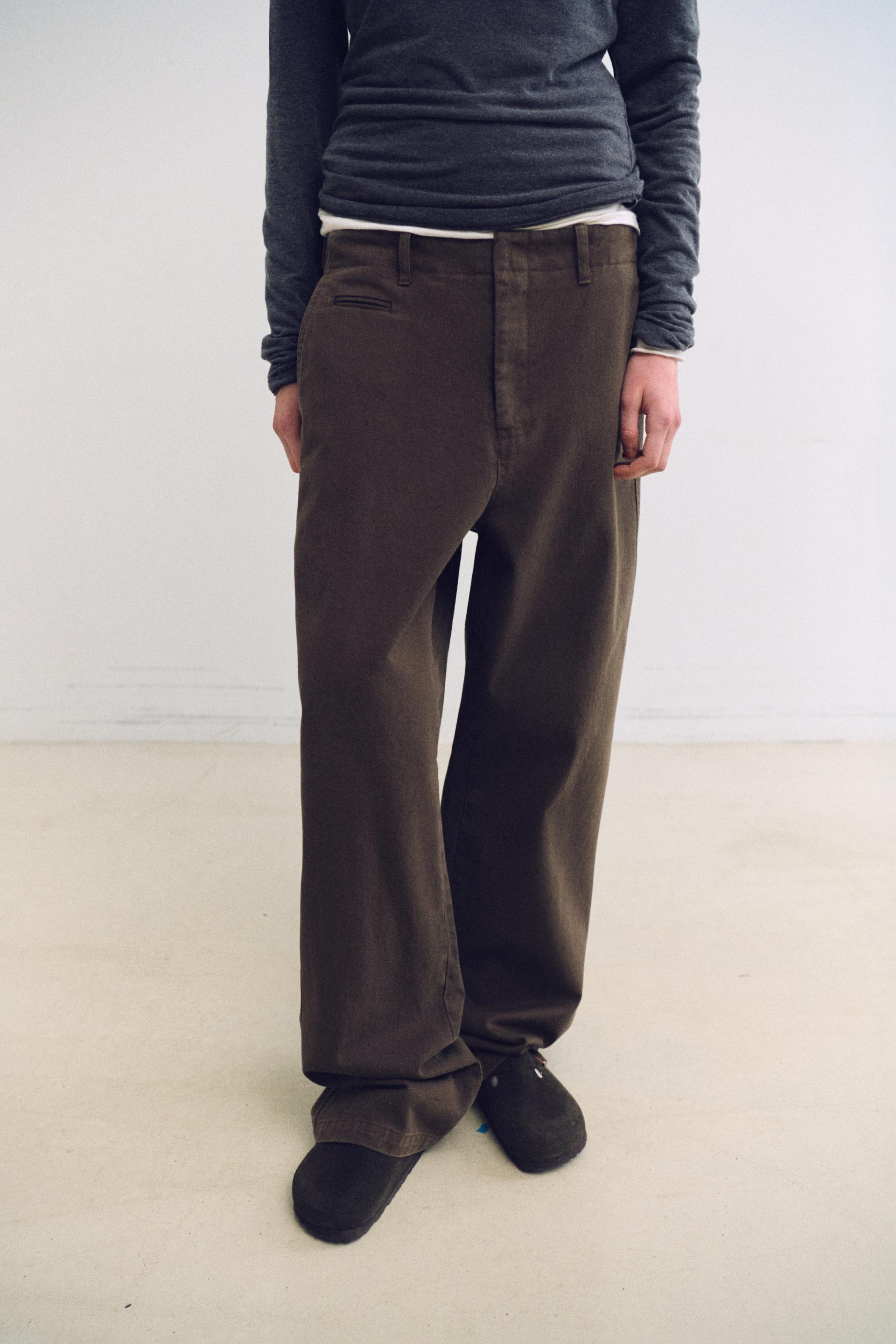 washed buckle pants (vintage brown)