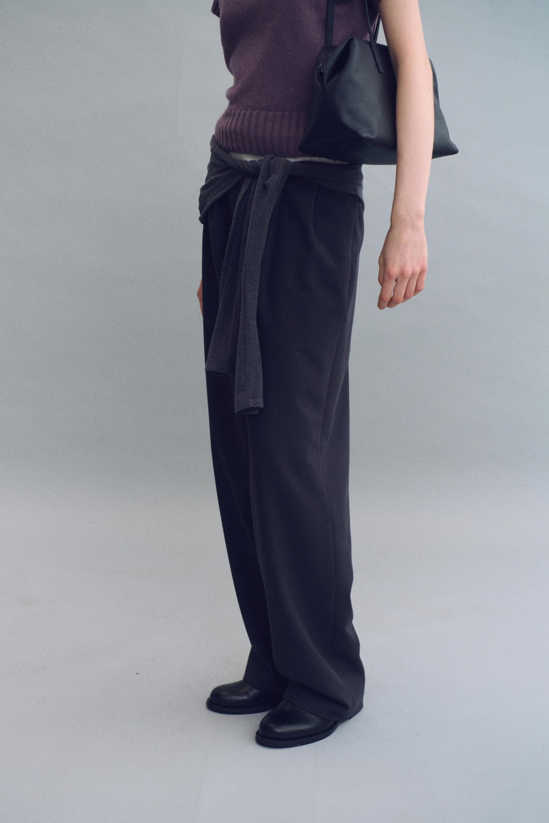 tuck ease slacks (charcoal)